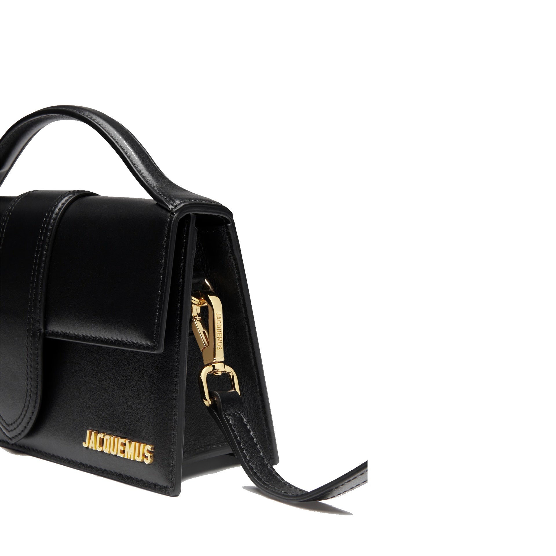Jacquemus-Jacquemus Le Grand Bambino Bag - Gold Logo-WOMEN BAGS-Black-Deal-Outlet-by-ARCHIVIST