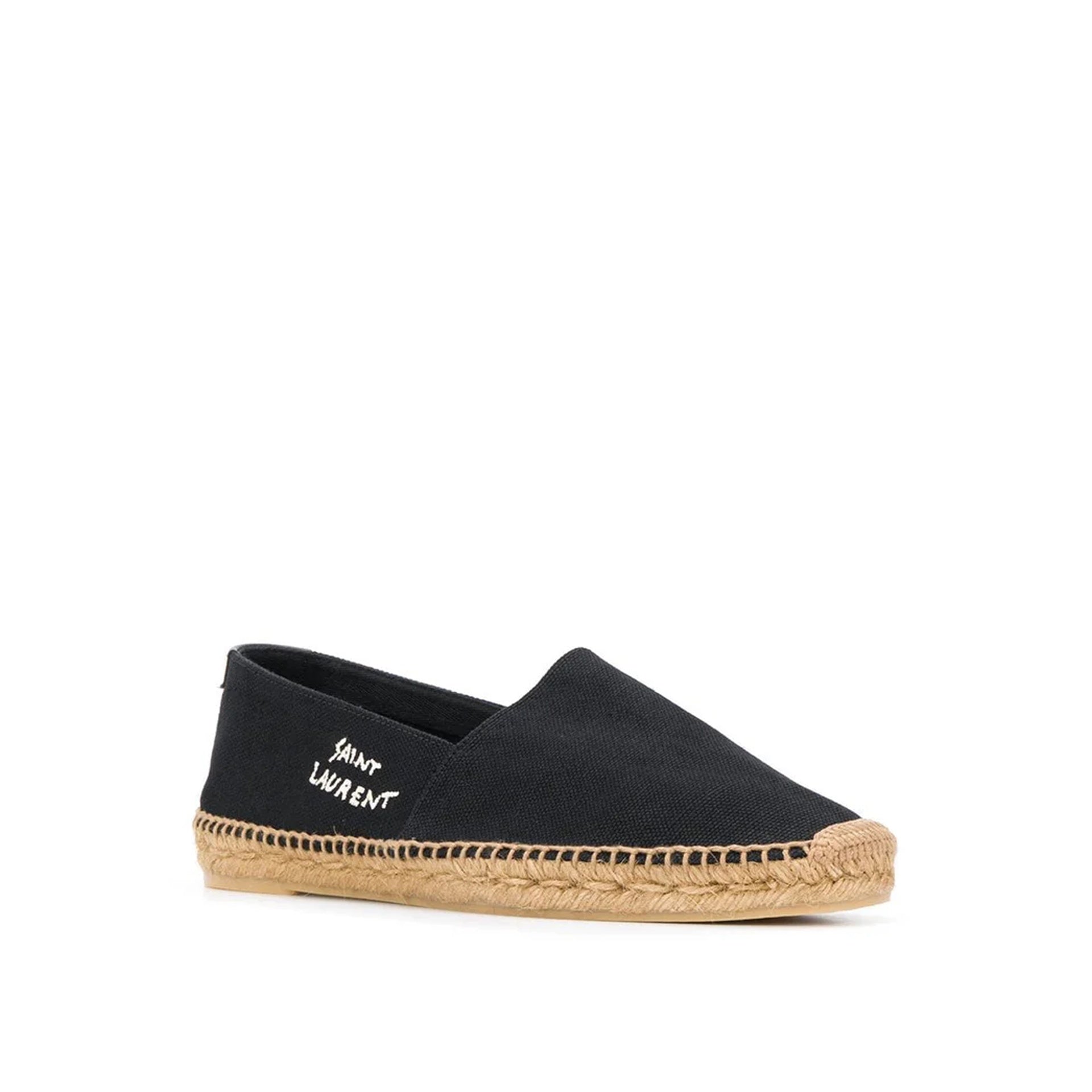 Saint Laurent-Saint Laurent Canvas Logo Espadrilles-MEN SHOES-Black-Deal-Outlet-by-ARCHIVIST
