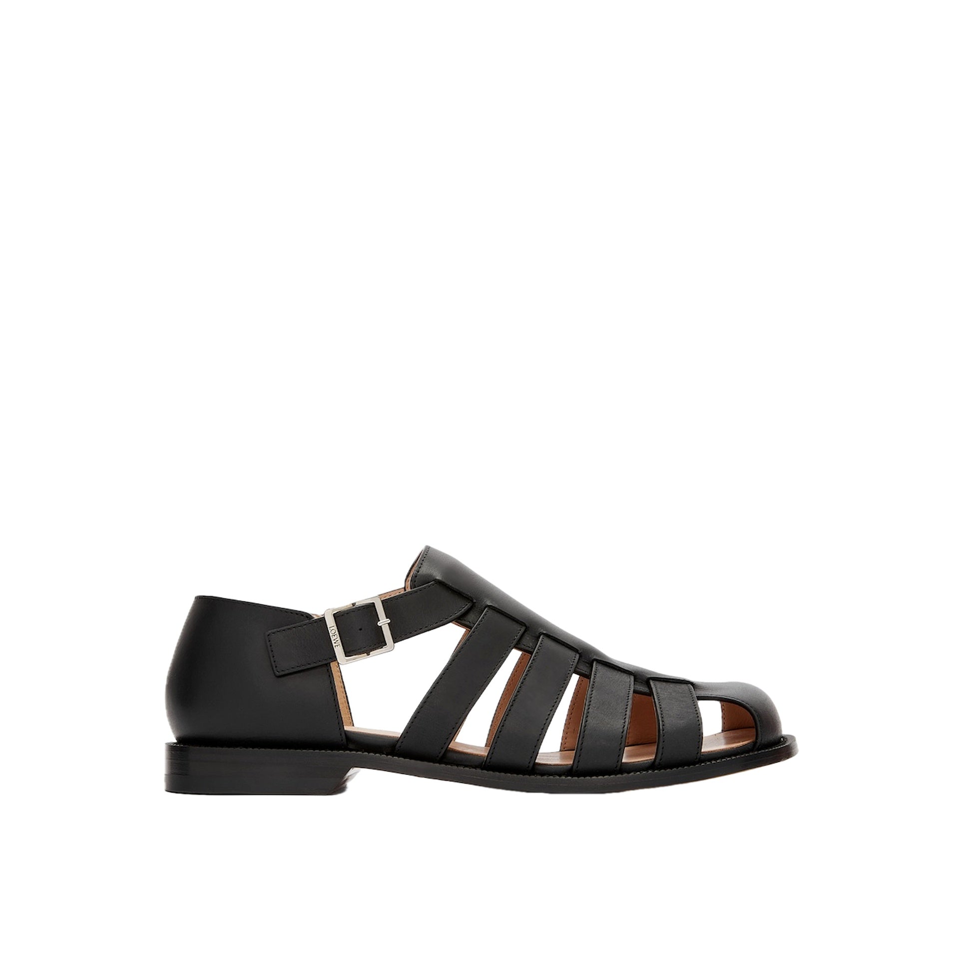 Loewe-Loewe Campo Leather Sandals-MEN SHOES-Black-Deal-Outlet-by-ARCHIVIST