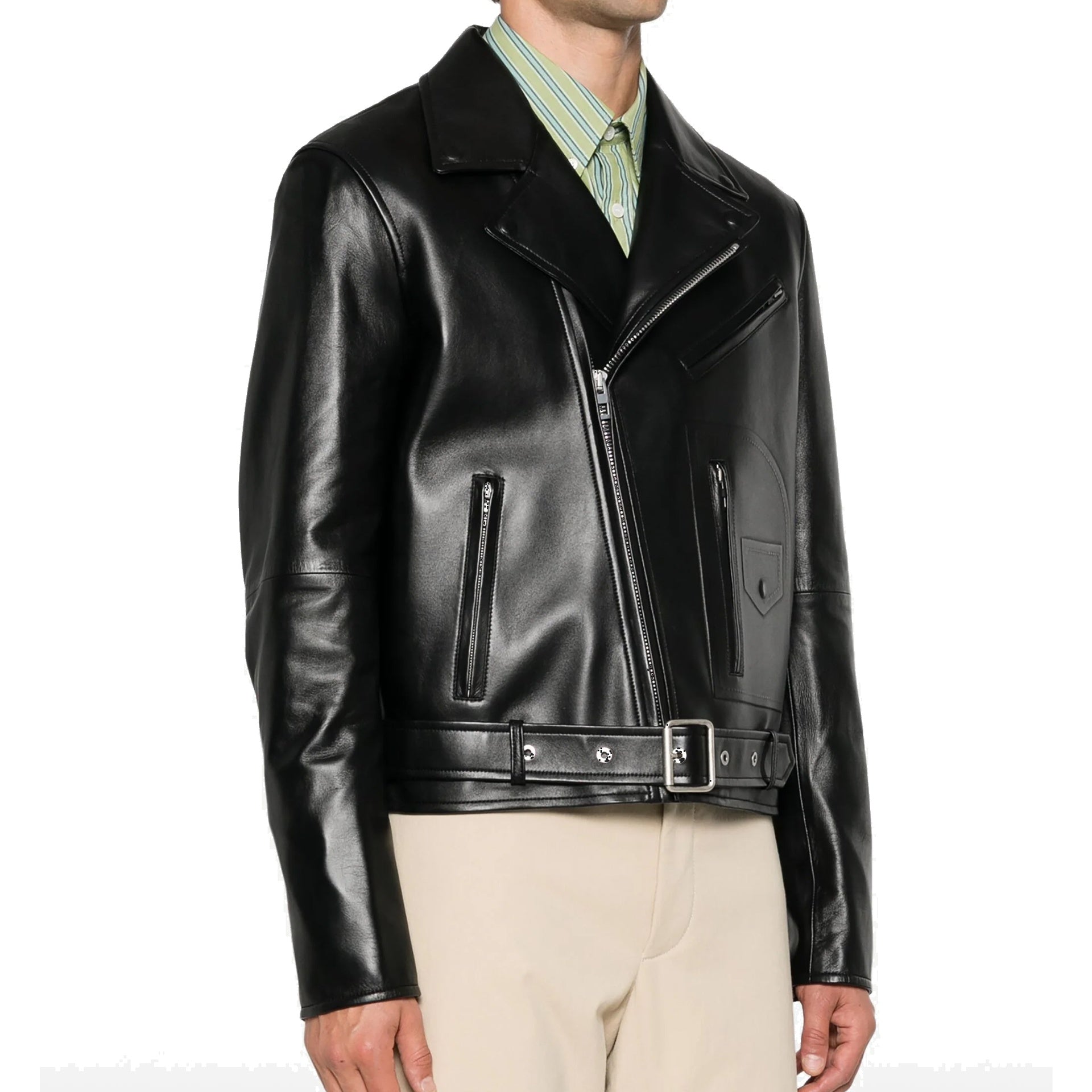 Loewe-Loewe Leather Biker Jacket-MEN CLOTHING-Black-Deal-Outlet-by-ARCHIVIST
