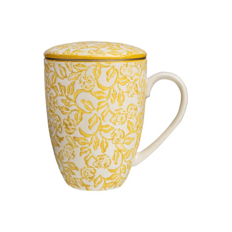 Genusskontor-TRANQUILLO Tasse mit Teesieb RUSTIC gelb 400ml-Black-Deal-Outlet-by-ARCHIVIST