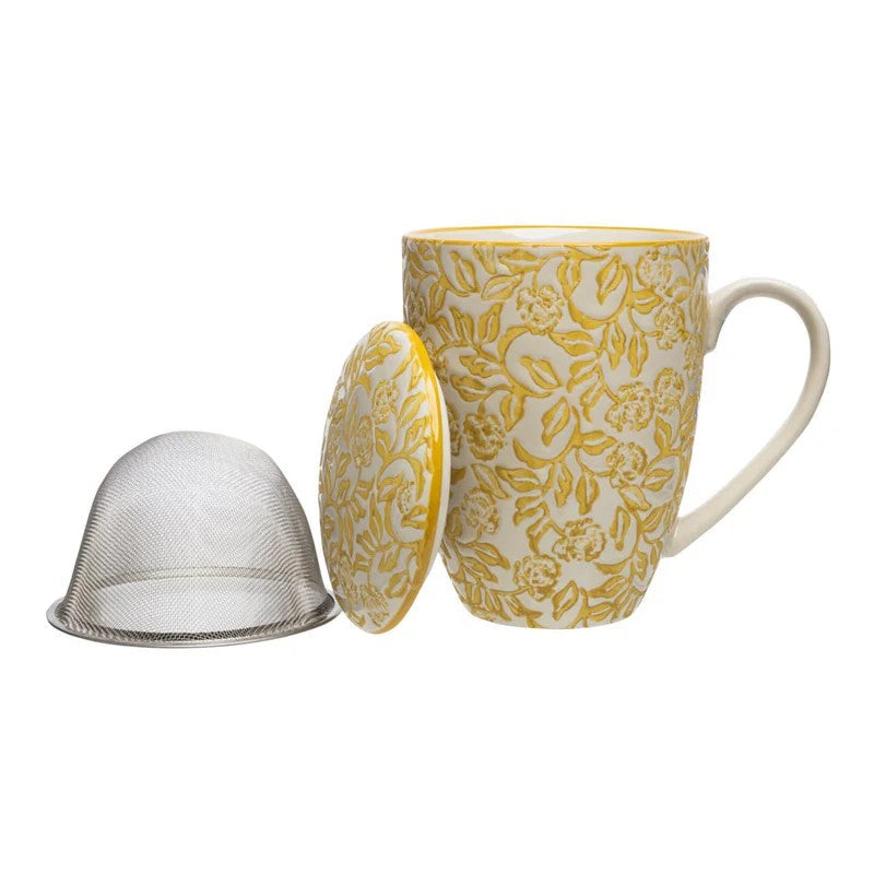 Genusskontor-TRANQUILLO Tasse mit Teesieb RUSTIC gelb 400ml-Black-Deal-Outlet-by-ARCHIVIST