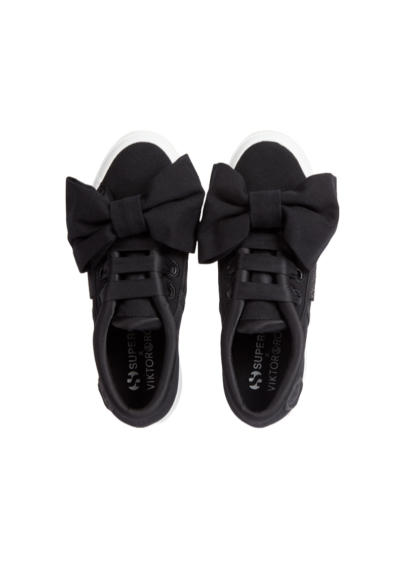 Viktor & Rolf-SUPERGA LOW CUT BOW SNEAKER-Sneaker-Black-Deal-Outlet-by-ARCHIVIST