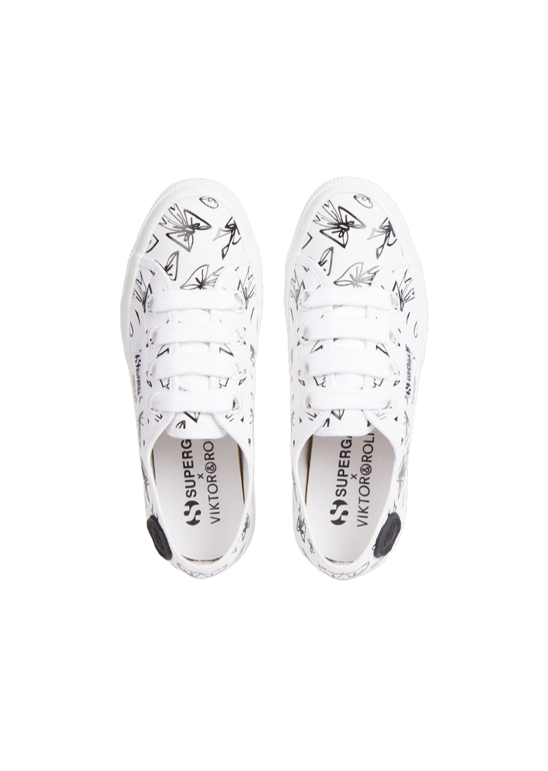 Viktor & Rolf-SUPERGA LOW CUT BOW PRINT SNEAKER-Sneaker-Black-Deal-Outlet-by-ARCHIVIST
