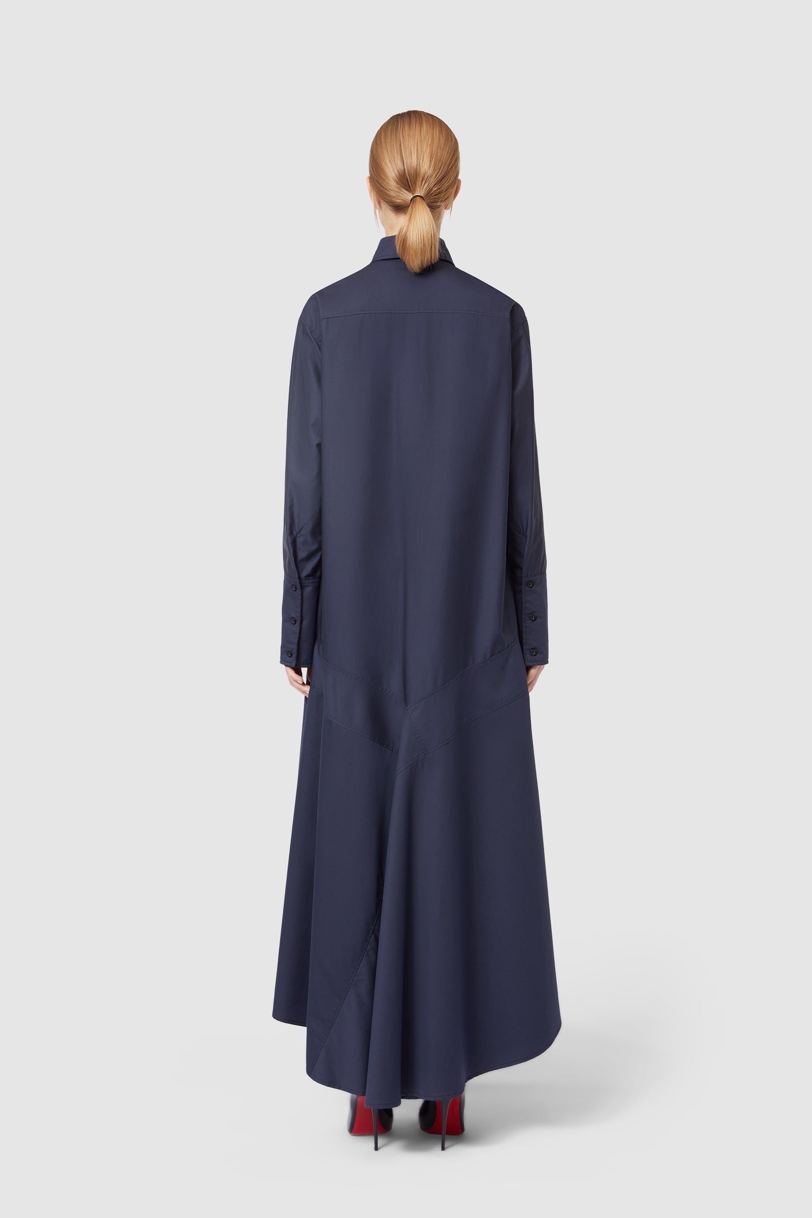Viktor & Rolf-ASYMMETRICAL VOLANT SHIRT DRESS-Kleider & Röcke-Black-Deal-Outlet-by-ARCHIVIST