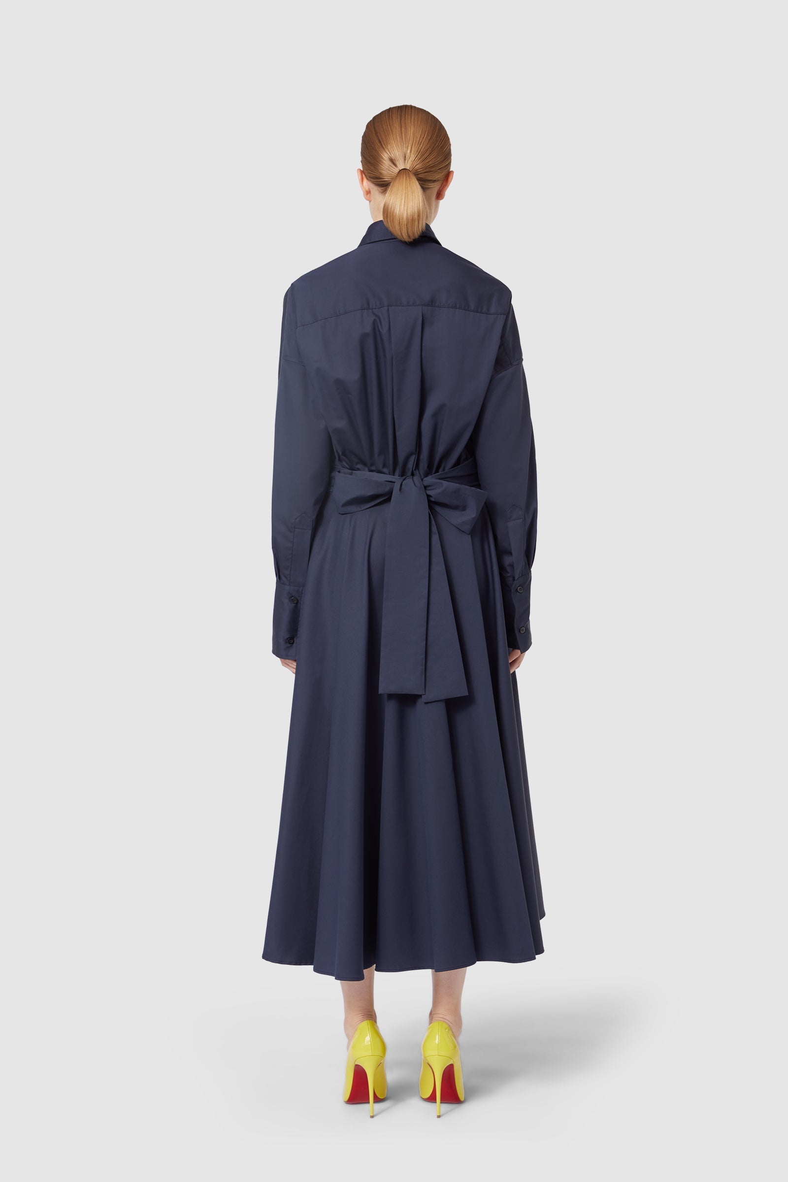 Viktor & Rolf-FIT AND FLARE SHIRT WRAP DRESS-Kleider & Röcke-Black-Deal-Outlet-by-ARCHIVIST