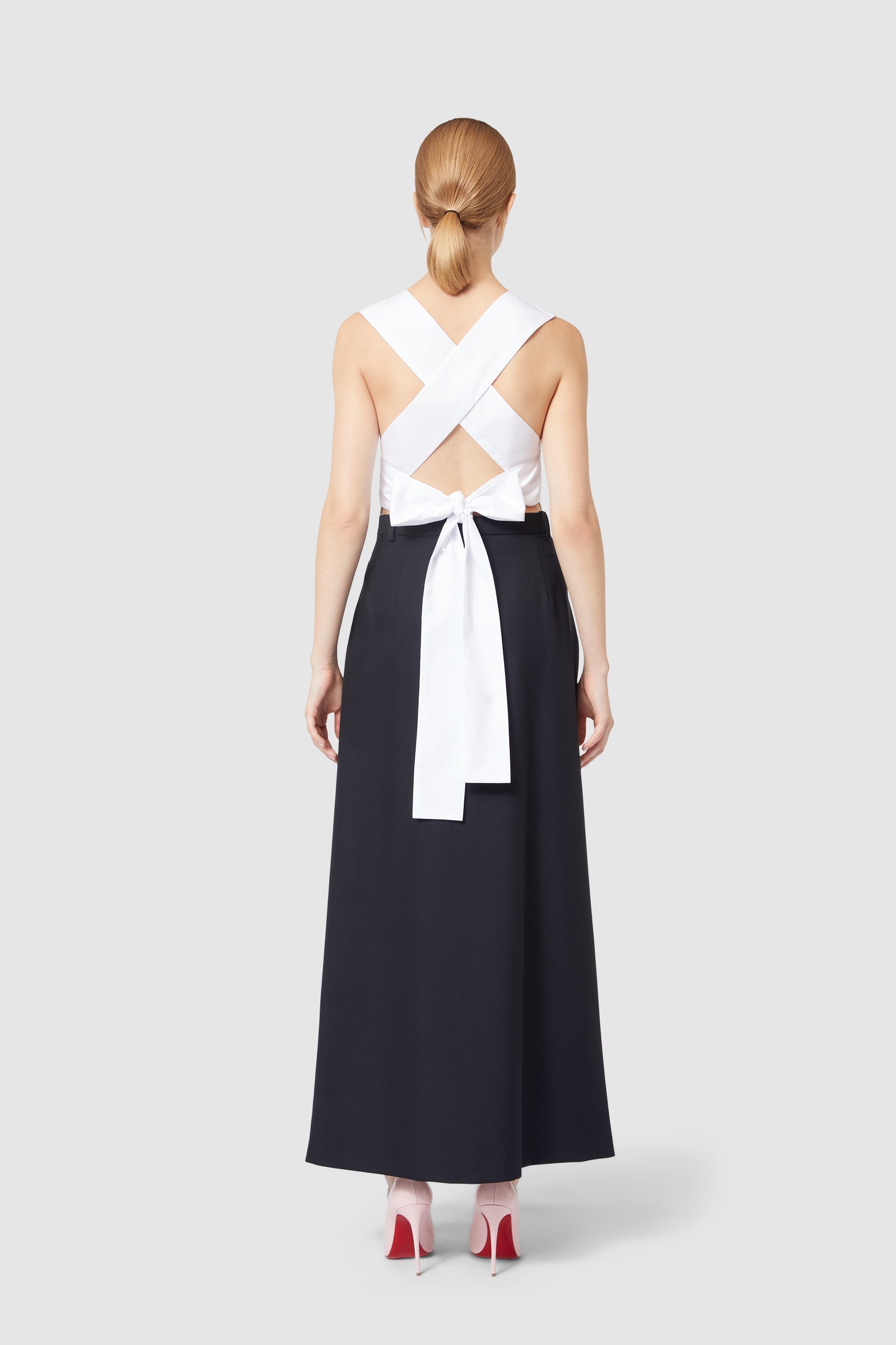 Viktor & Rolf-BOW WRAP CROP TOP-Shirts-Black-Deal-Outlet-by-ARCHIVIST