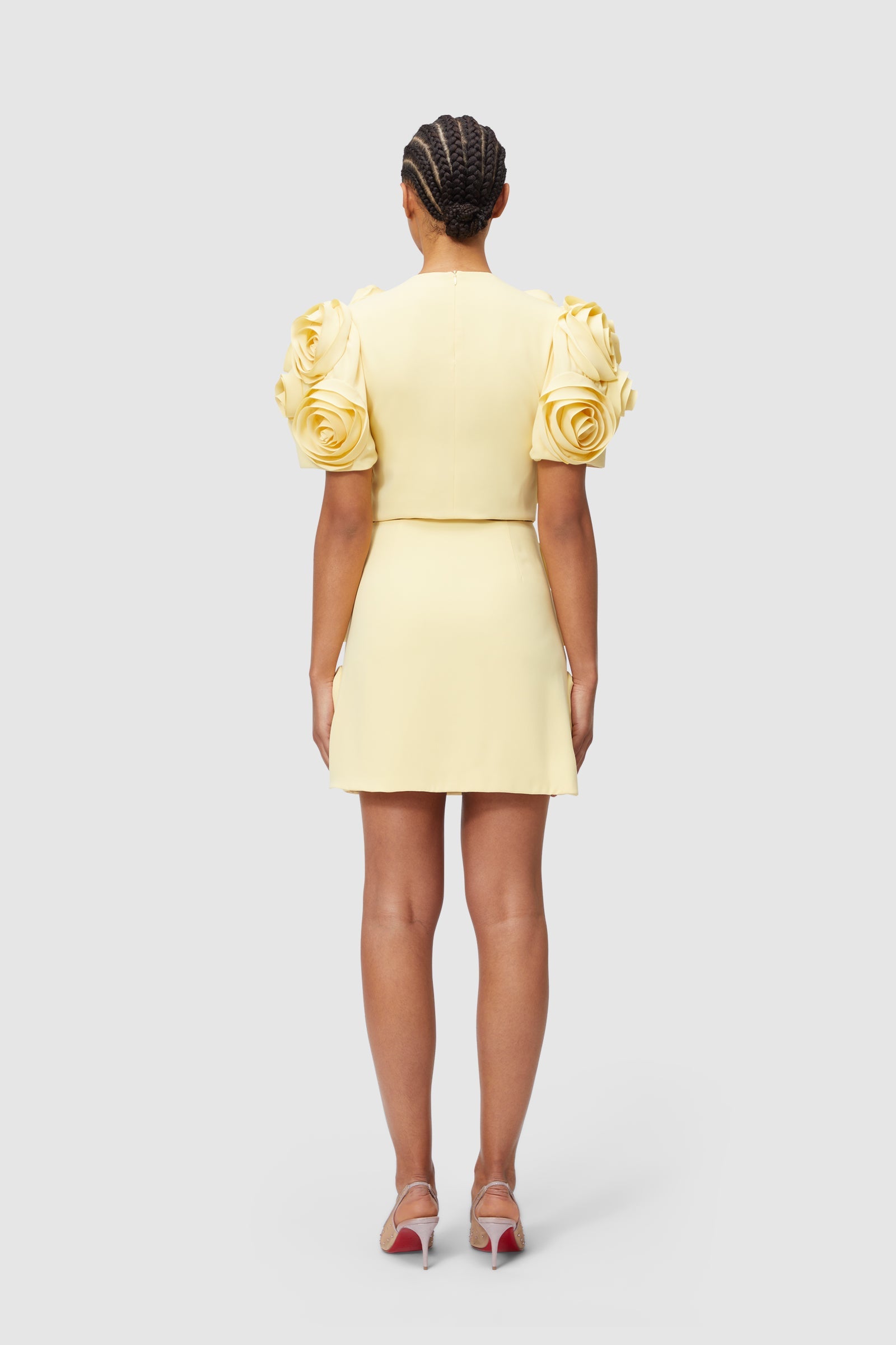 Viktor & Rolf-ROSE APPLIQUE YELLOW MINI SKIRT-Hosen-Black-Deal-Outlet-by-ARCHIVIST