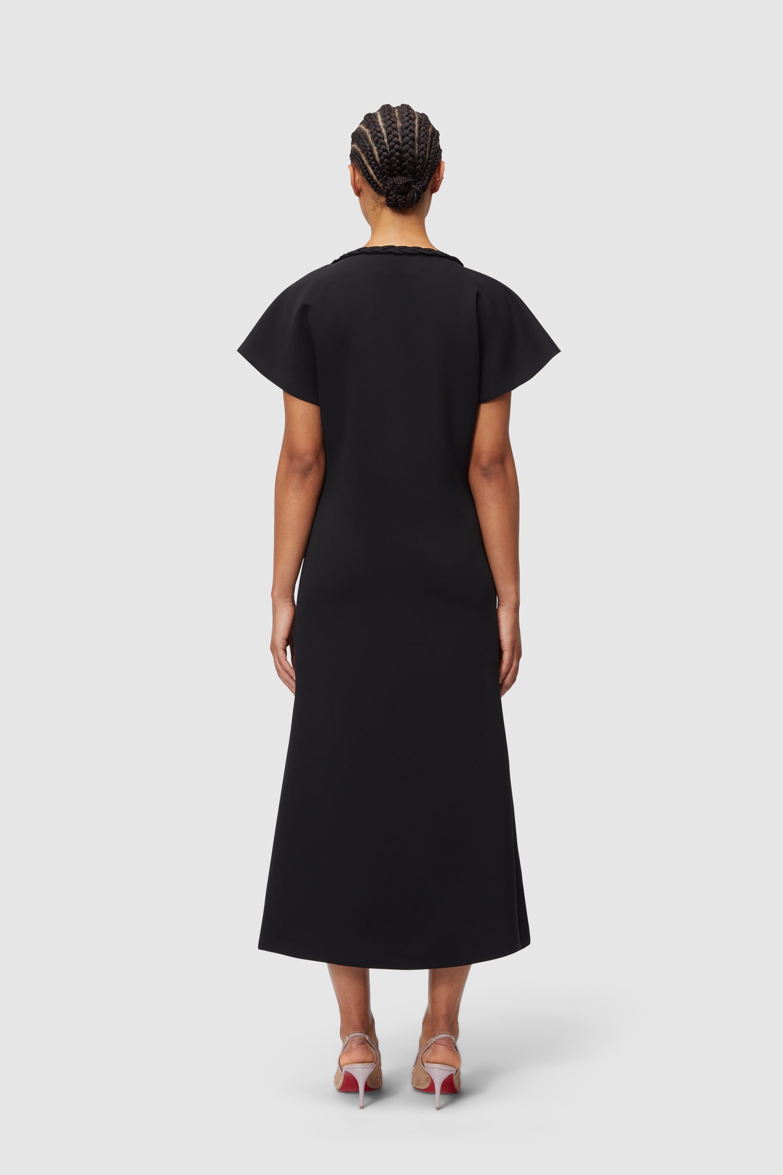 Viktor & Rolf-BRAID DETAIL MIDI DRESS-Kleider & Röcke-Black-Deal-Outlet-by-ARCHIVIST