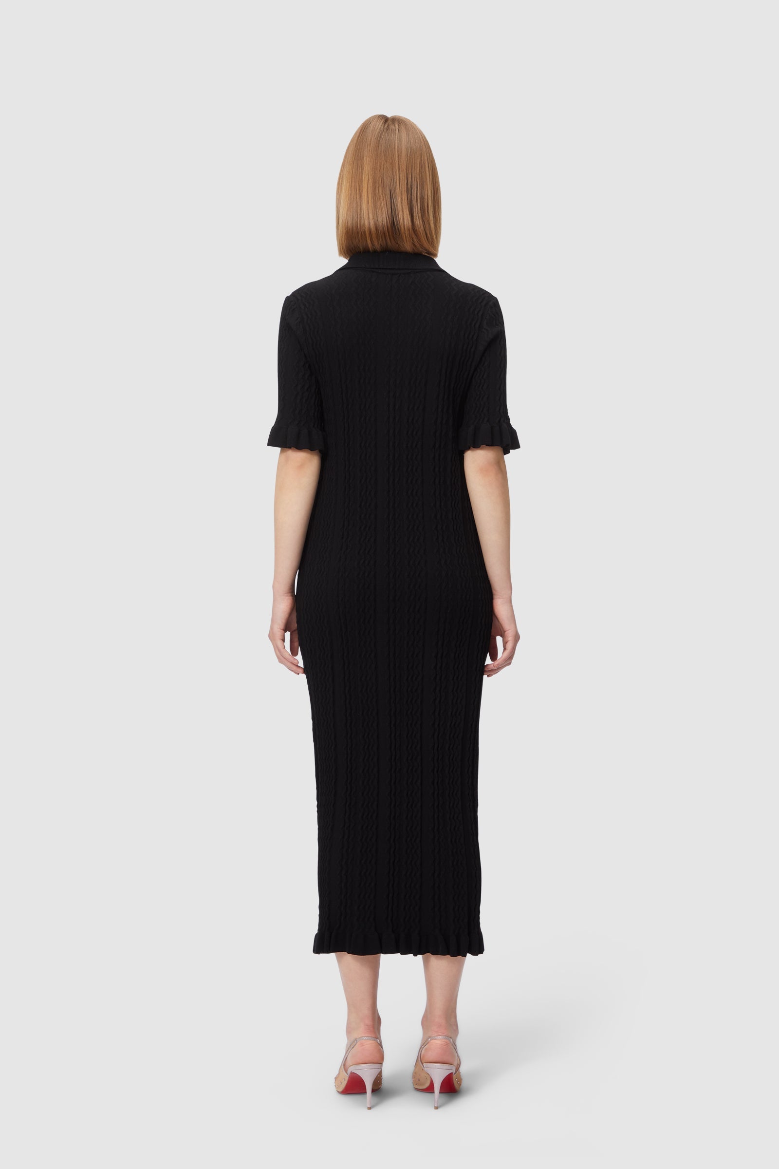 Viktor & Rolf-KNITTED POLO DRESS-Kleider & Röcke-Black-Deal-Outlet-by-ARCHIVIST