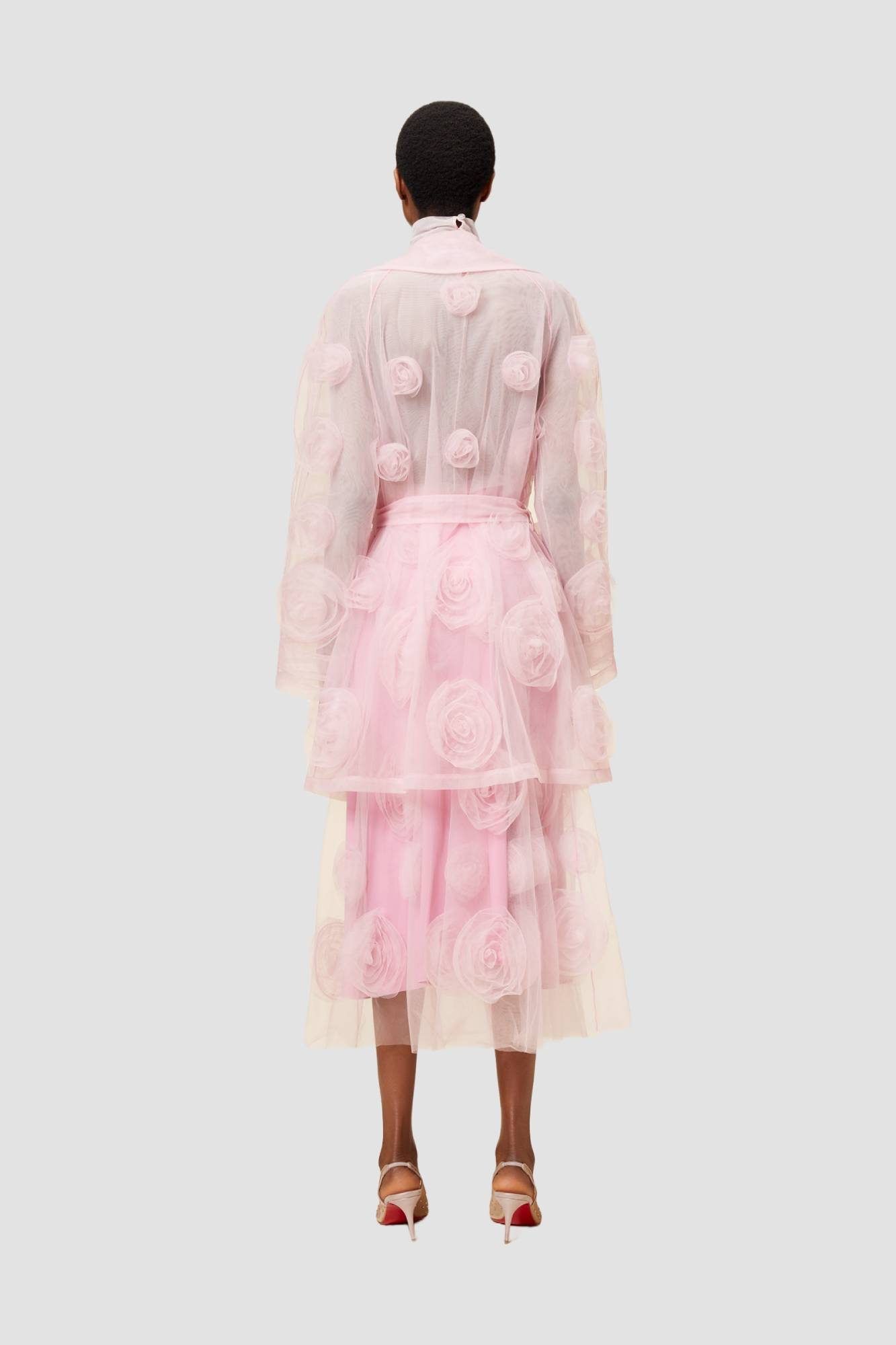 Viktor & Rolf-ROSE APPLIQUE TRENCH COAT-Jacken & Mäntel-Black-Deal-Outlet-by-ARCHIVIST