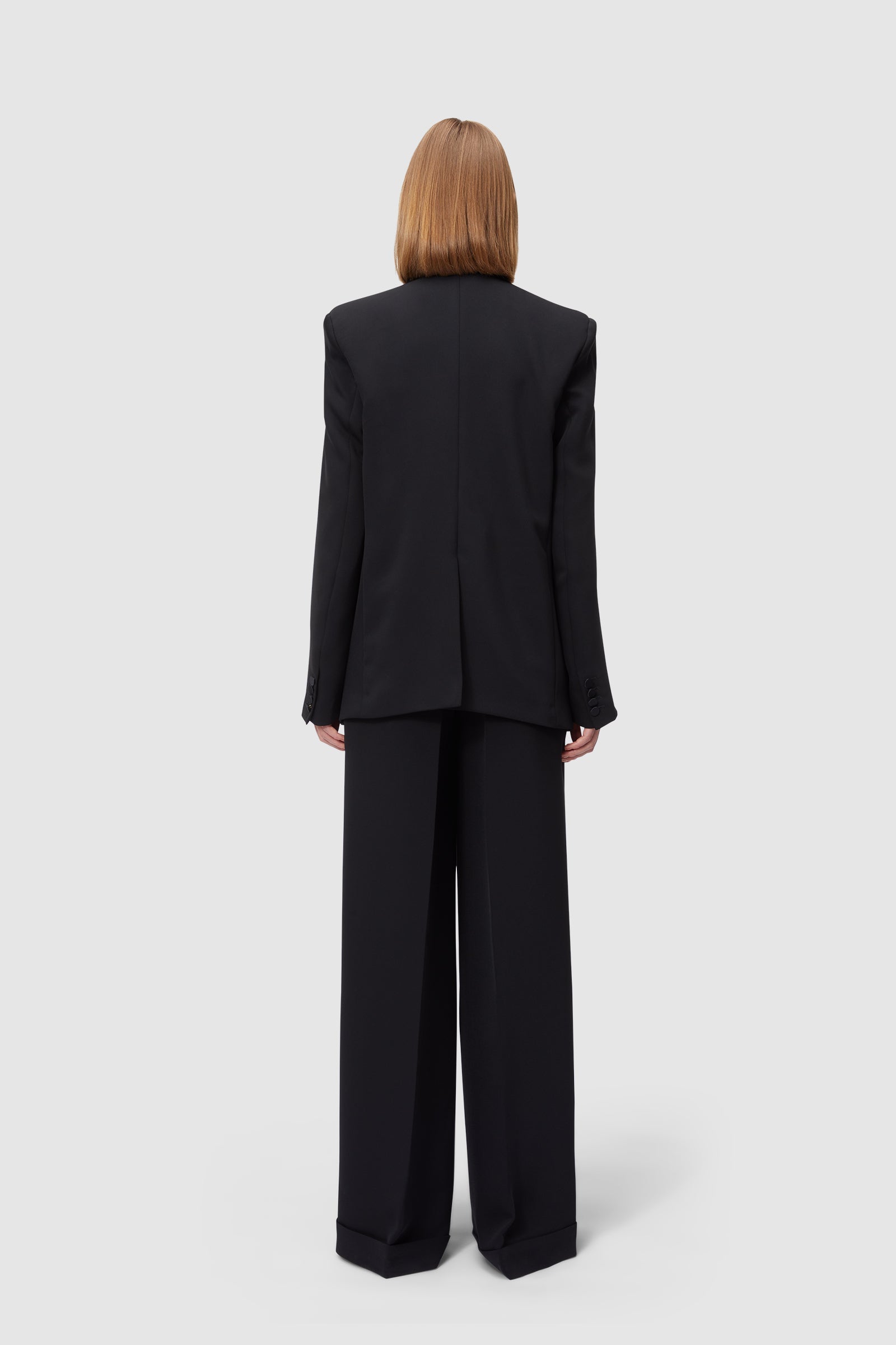 Viktor & Rolf-ROSE APPLIQUE BLACK TUXEDO BLAZER-Jacken & Mäntel-Black-Deal-Outlet-by-ARCHIVIST