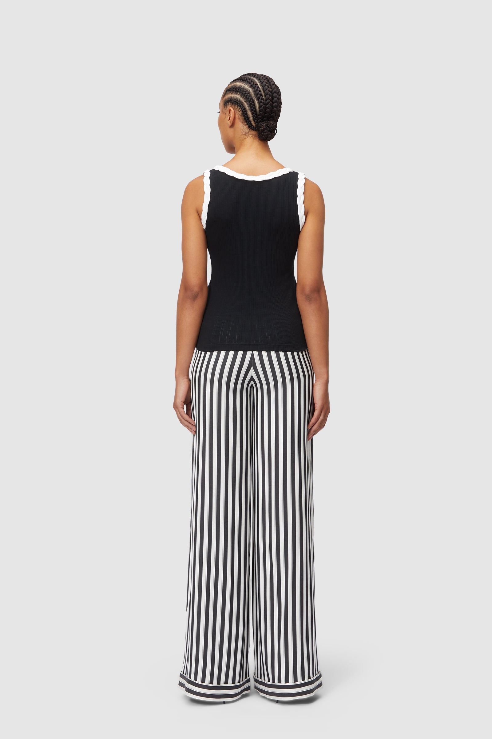 Viktor & Rolf-BRAID DETAIL TANK TOP-Shirts-Black-Deal-Outlet-by-ARCHIVIST