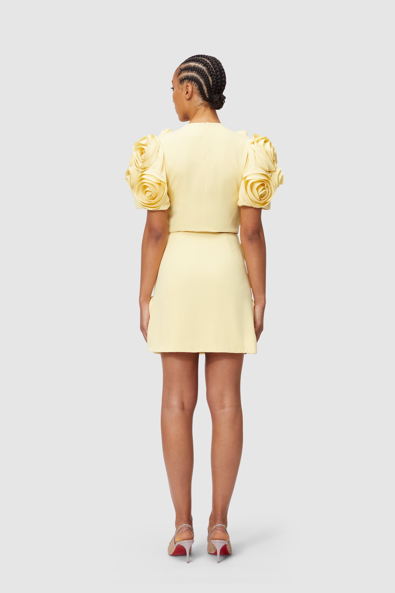 Viktor & Rolf-ROSE APPLIQUE CROPPED TOP-Shirts-Black-Deal-Outlet-by-ARCHIVIST