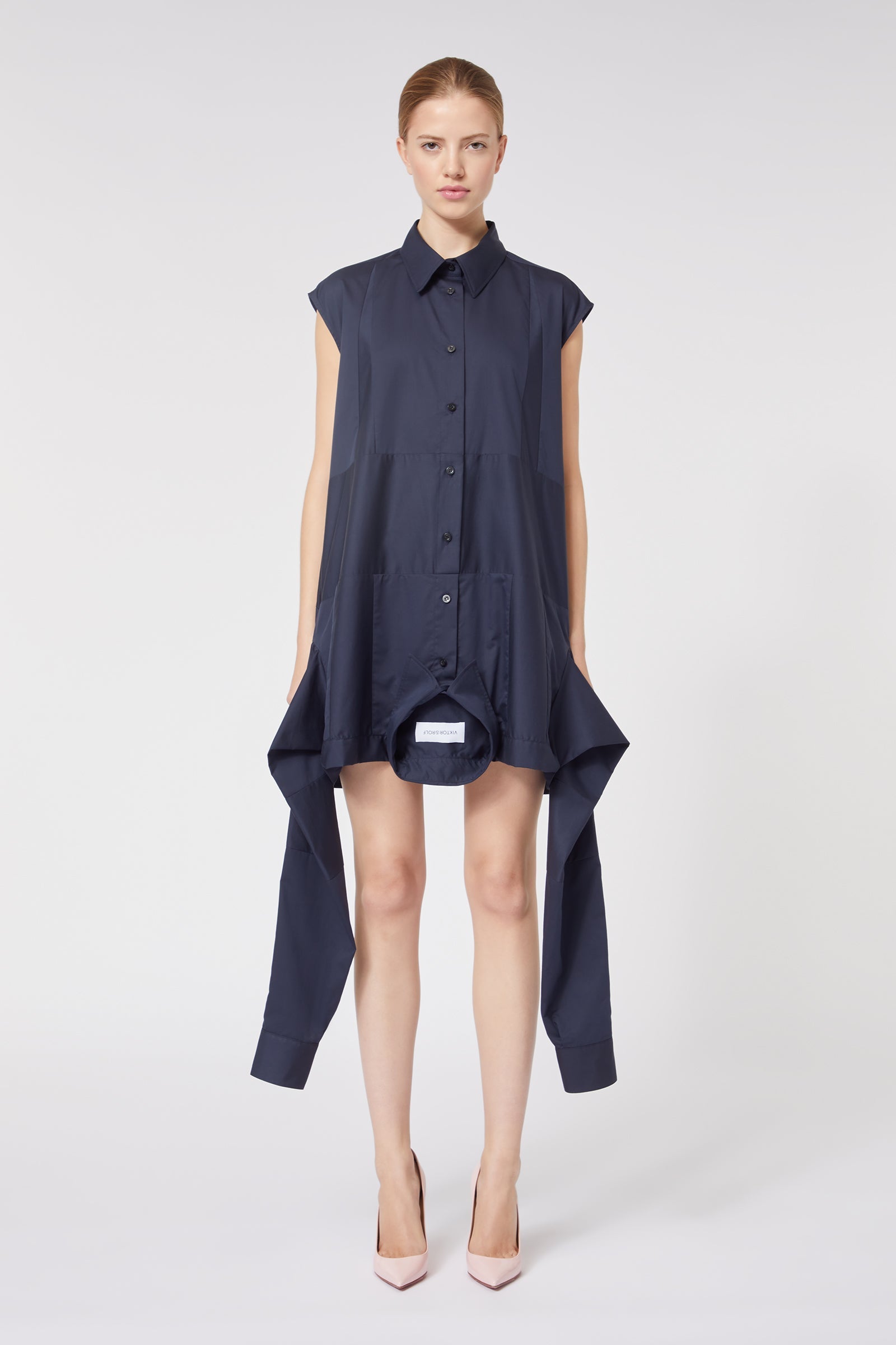 Viktor & Rolf-UPSIDE DOWN SHIRT DRESS-Kleider & Röcke-Black-Deal-Outlet-by-ARCHIVIST