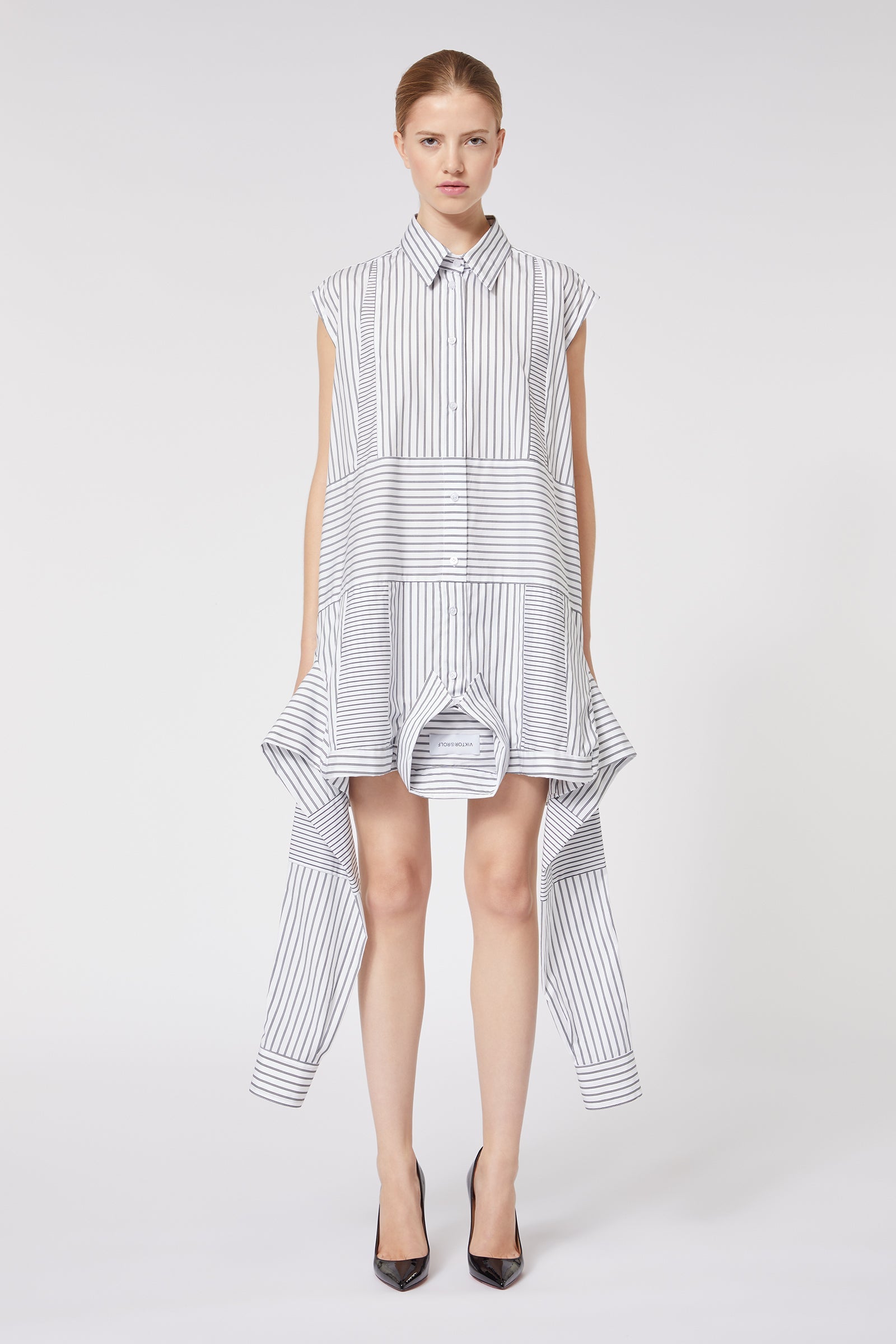 Viktor & Rolf-UPSIDE DOWN SHIRT DRESS-Kleider & Röcke-Black-Deal-Outlet-by-ARCHIVIST