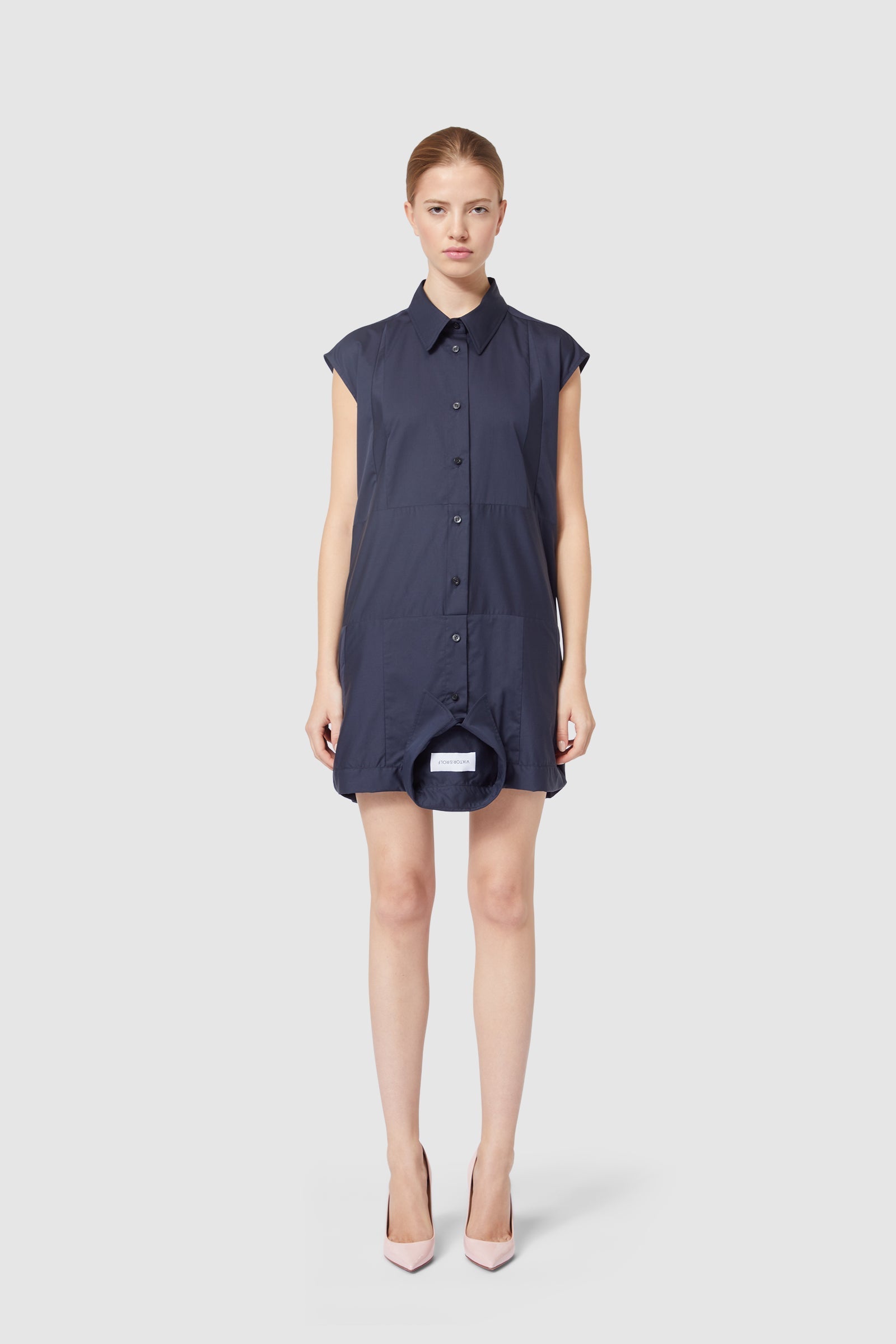 Viktor & Rolf-UPSIDE DOWN SHIRT DRESS-Kleider & Röcke-Black-Deal-Outlet-by-ARCHIVIST