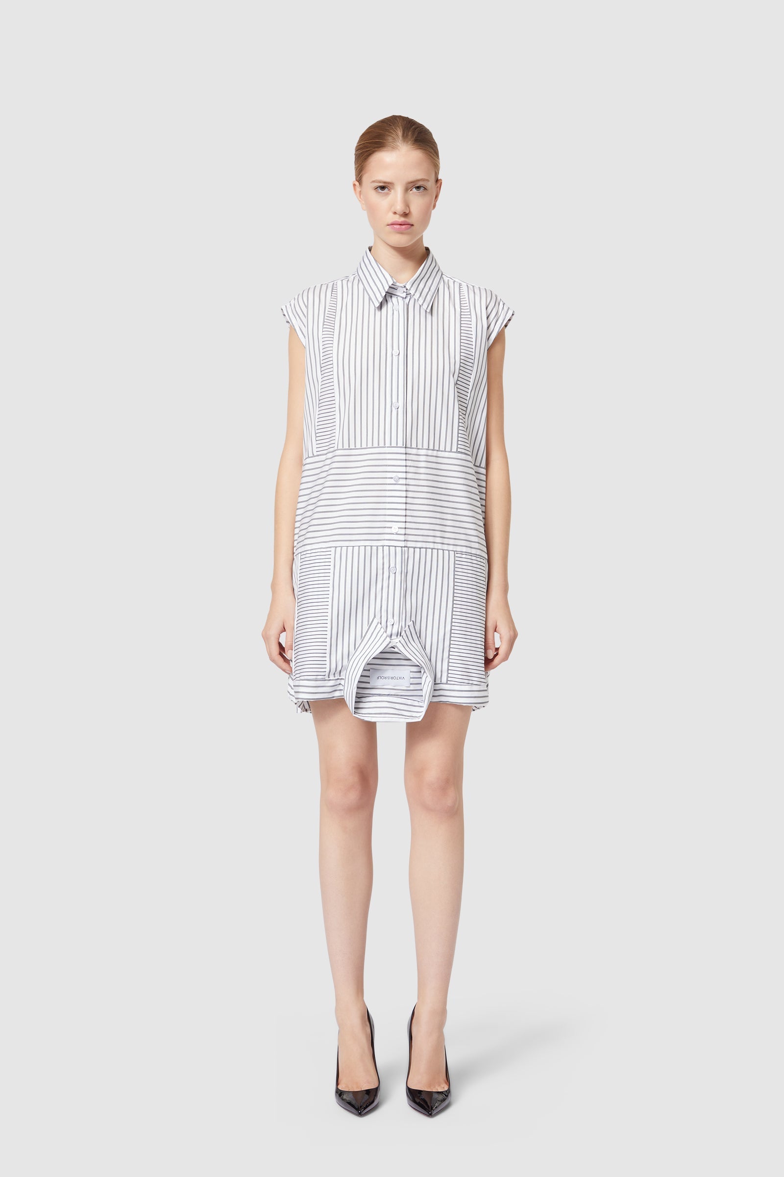 Viktor & Rolf-UPSIDE DOWN SHIRT DRESS-Kleider & Röcke-Black-Deal-Outlet-by-ARCHIVIST