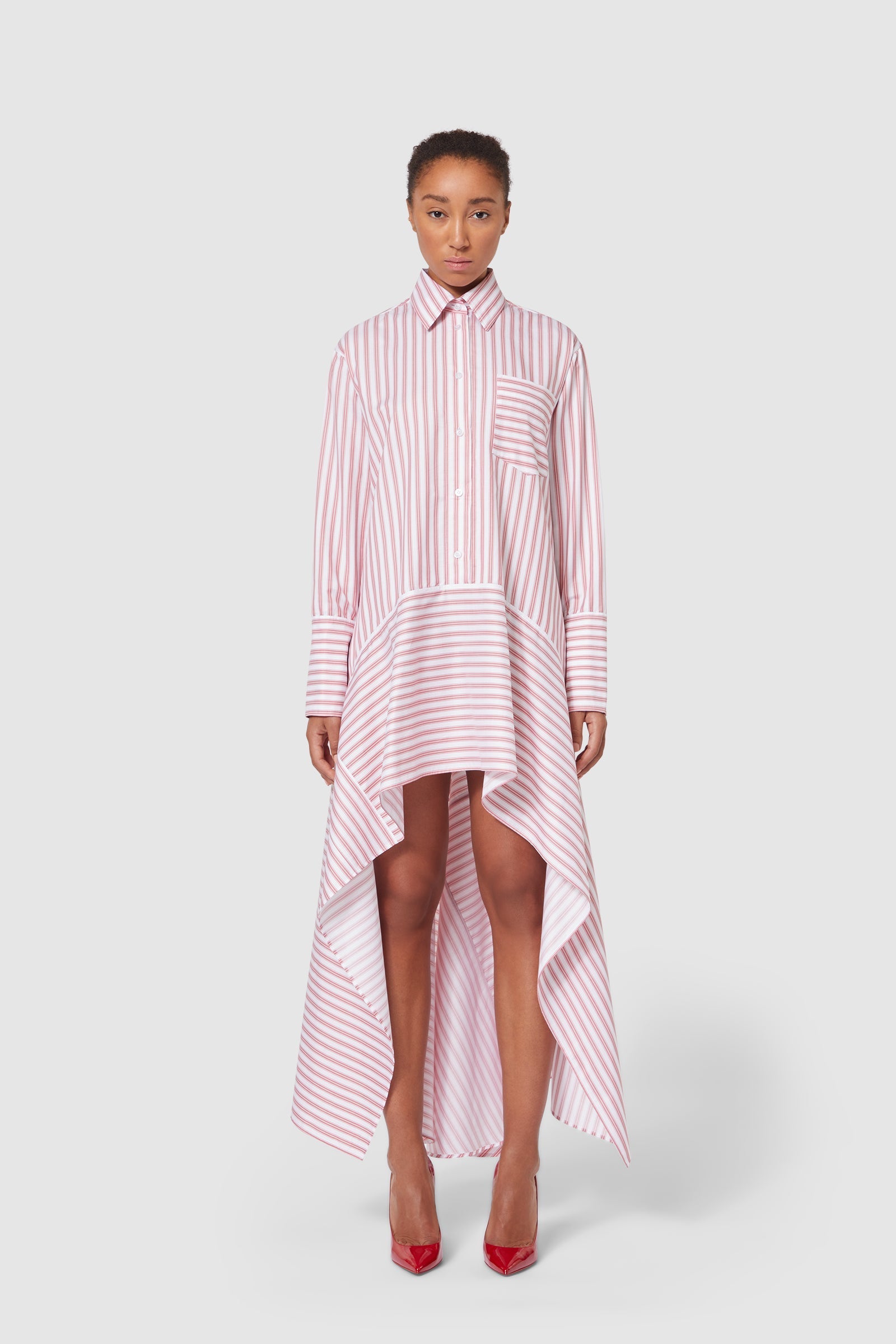 Viktor & Rolf-ASYMMETRICAL VOLANT SHIRT DRESS-Kleider & Röcke-Black-Deal-Outlet-by-ARCHIVIST