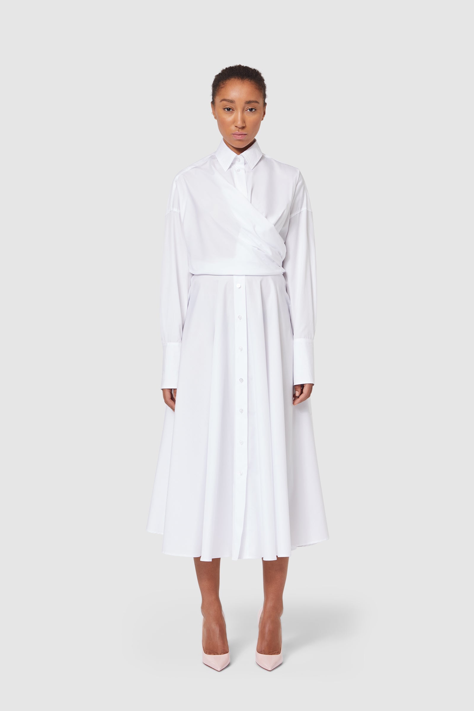 Viktor & Rolf-FIT AND FLARE SHIRT WRAP DRESS-Kleider & Röcke-Black-Deal-Outlet-by-ARCHIVIST