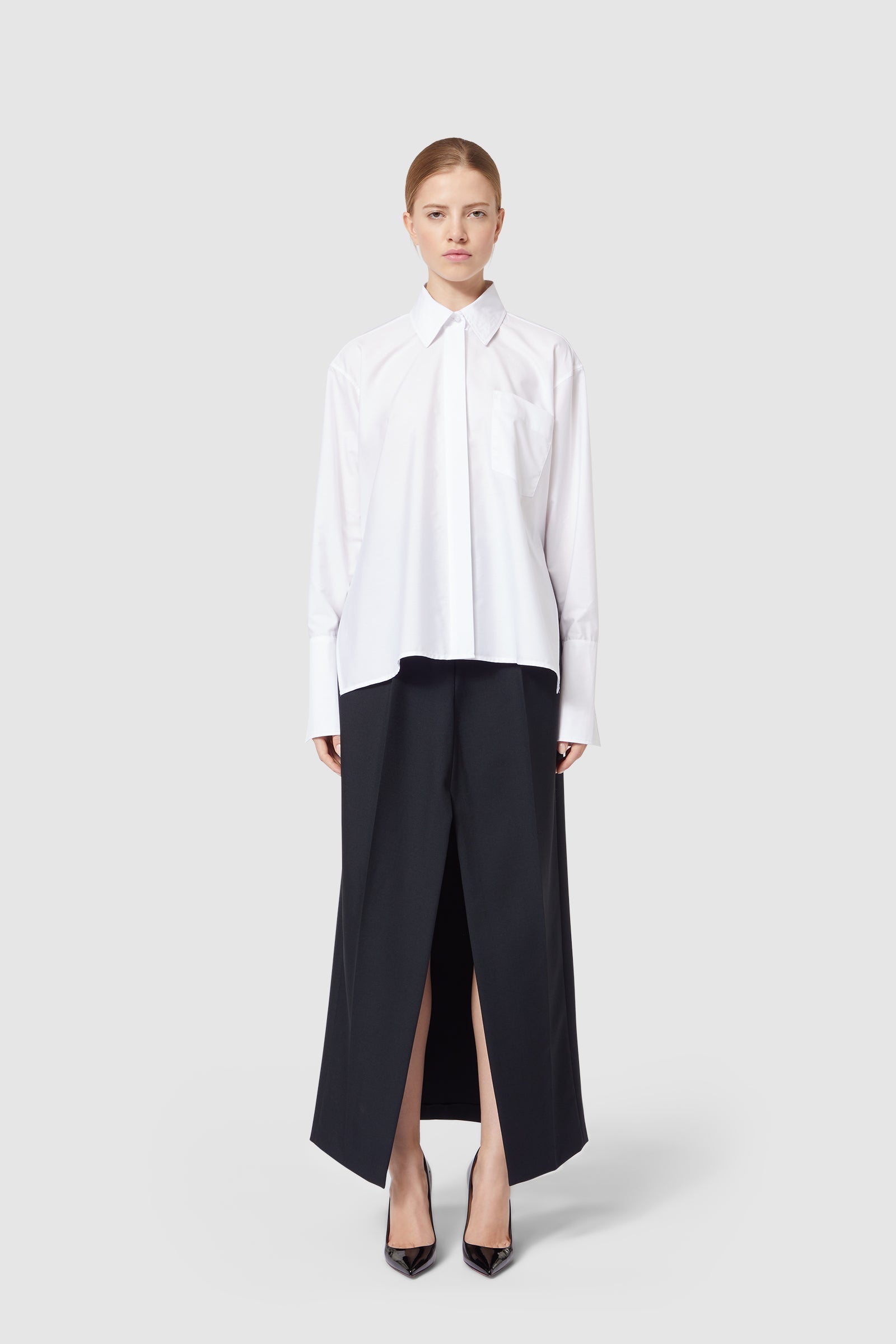 Viktor & Rolf-VOLANT BACK SHIRT-Shirts-Black-Deal-Outlet-by-ARCHIVIST