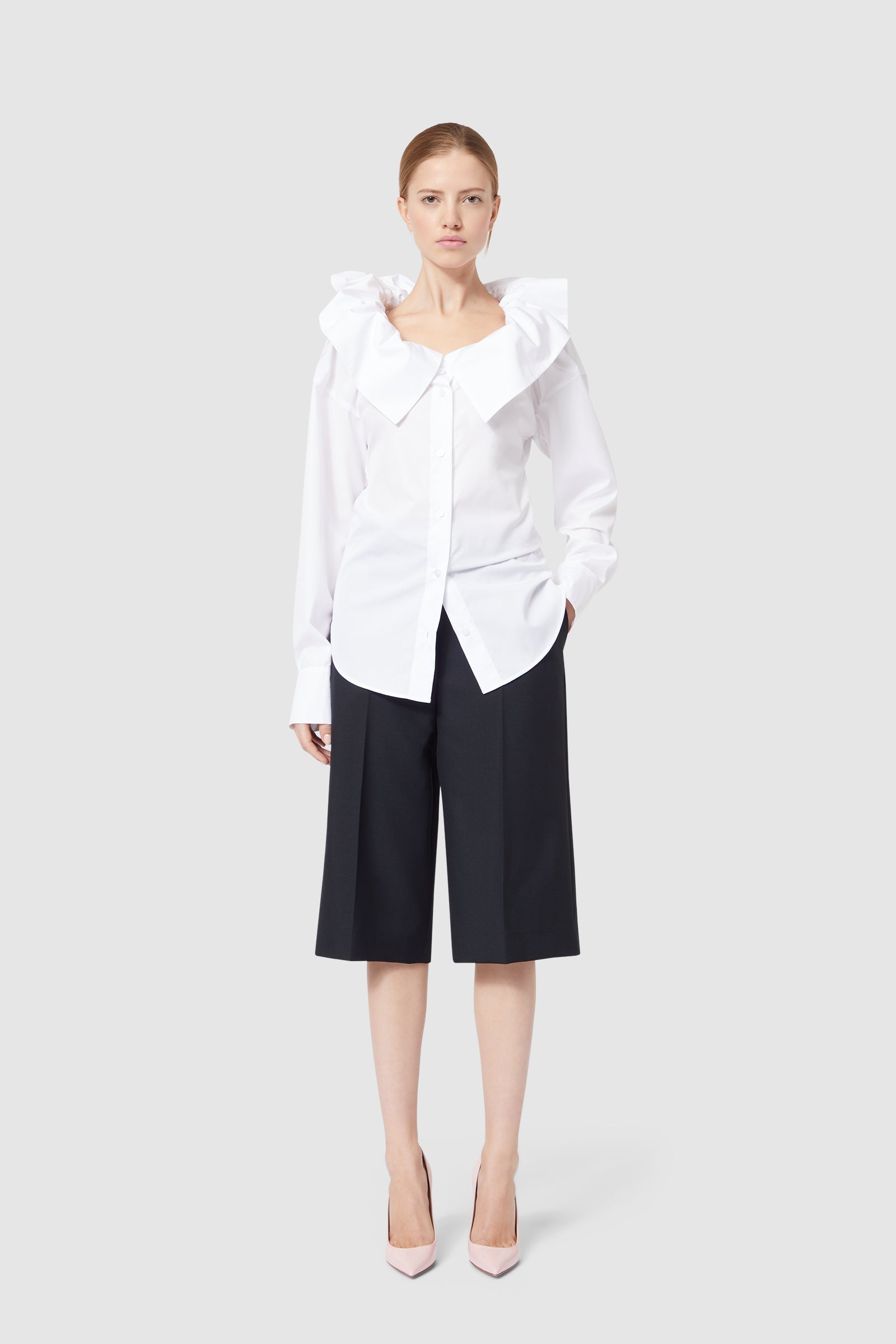 Viktor & Rolf-COUTURE RUFFLE SHIRT-Shirts-Black-Deal-Outlet-by-ARCHIVIST