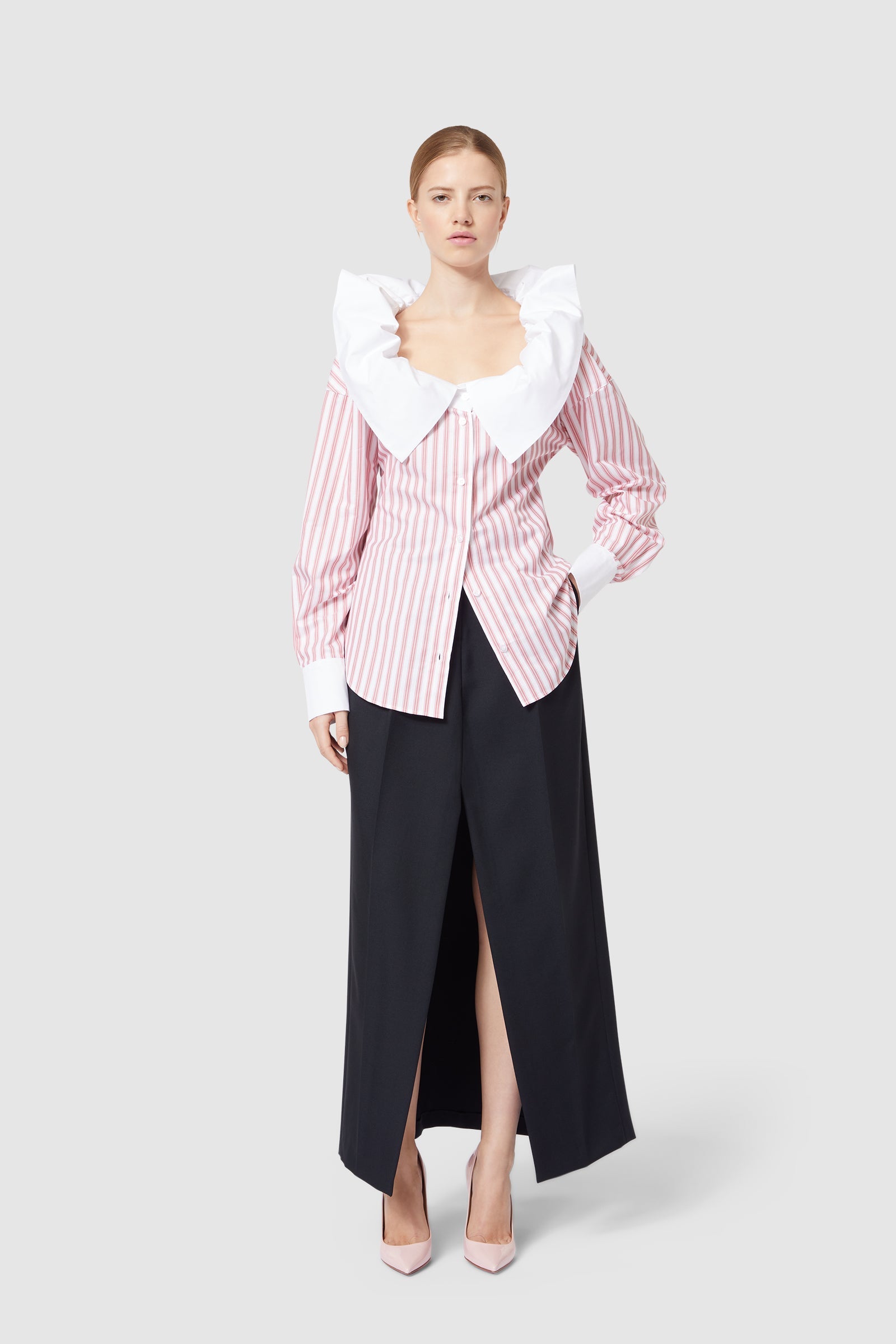Viktor & Rolf-COUTURE RUFFLE SHIRT-Shirts-Black-Deal-Outlet-by-ARCHIVIST