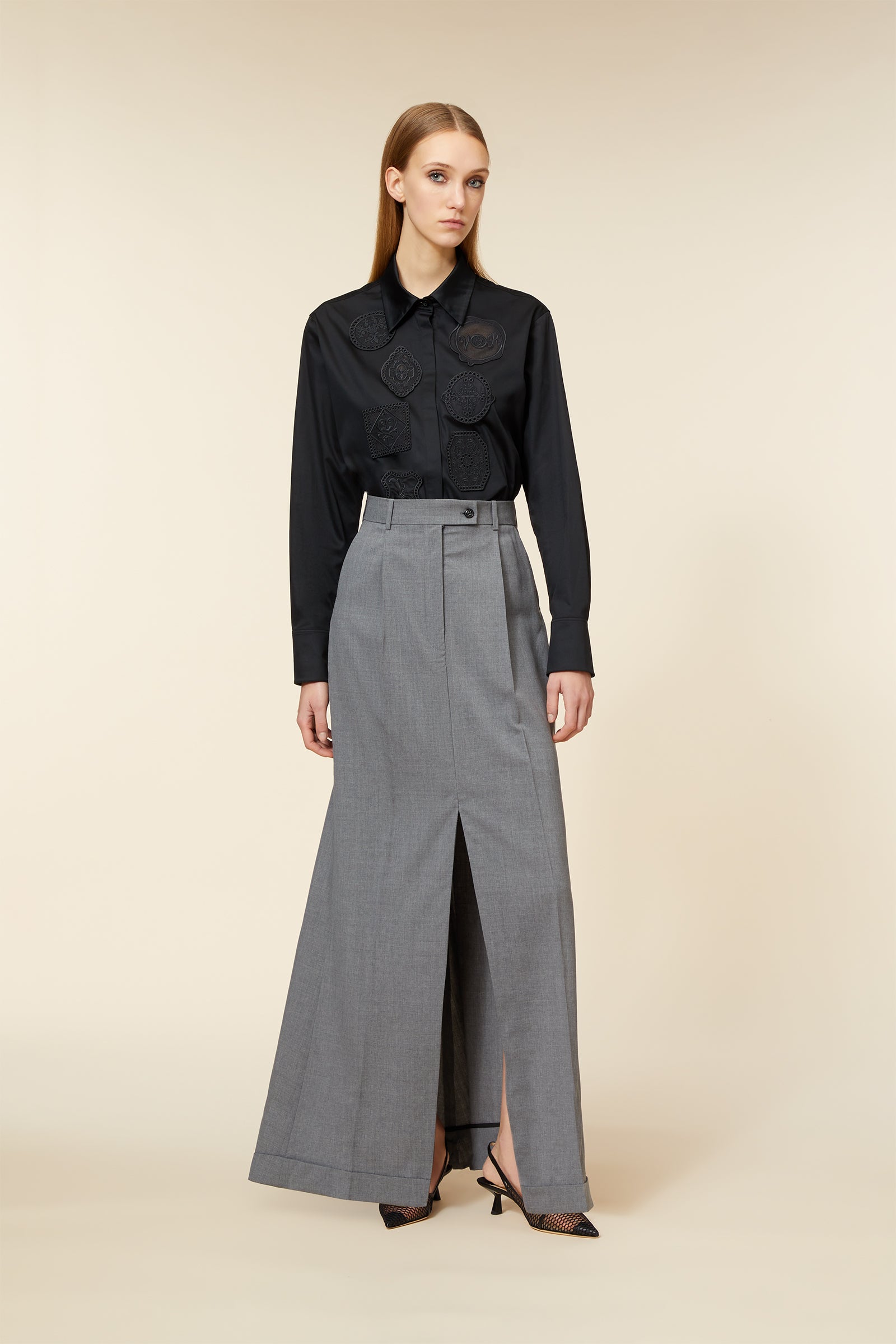 Viktor & Rolf-MAXI TAILORED SKIRT-Hosen-Black-Deal-Outlet-by-ARCHIVIST