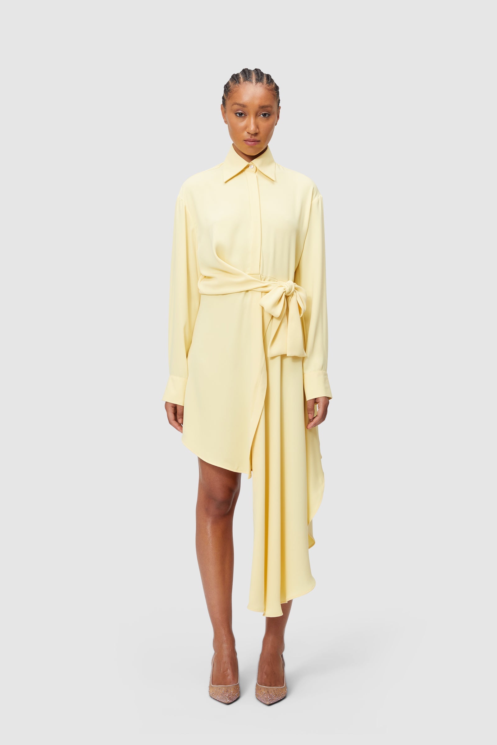 Viktor & Rolf-ASYMMETRICAL WRAP SHIRT DRESS-Kleider & Röcke-Black-Deal-Outlet-by-ARCHIVIST