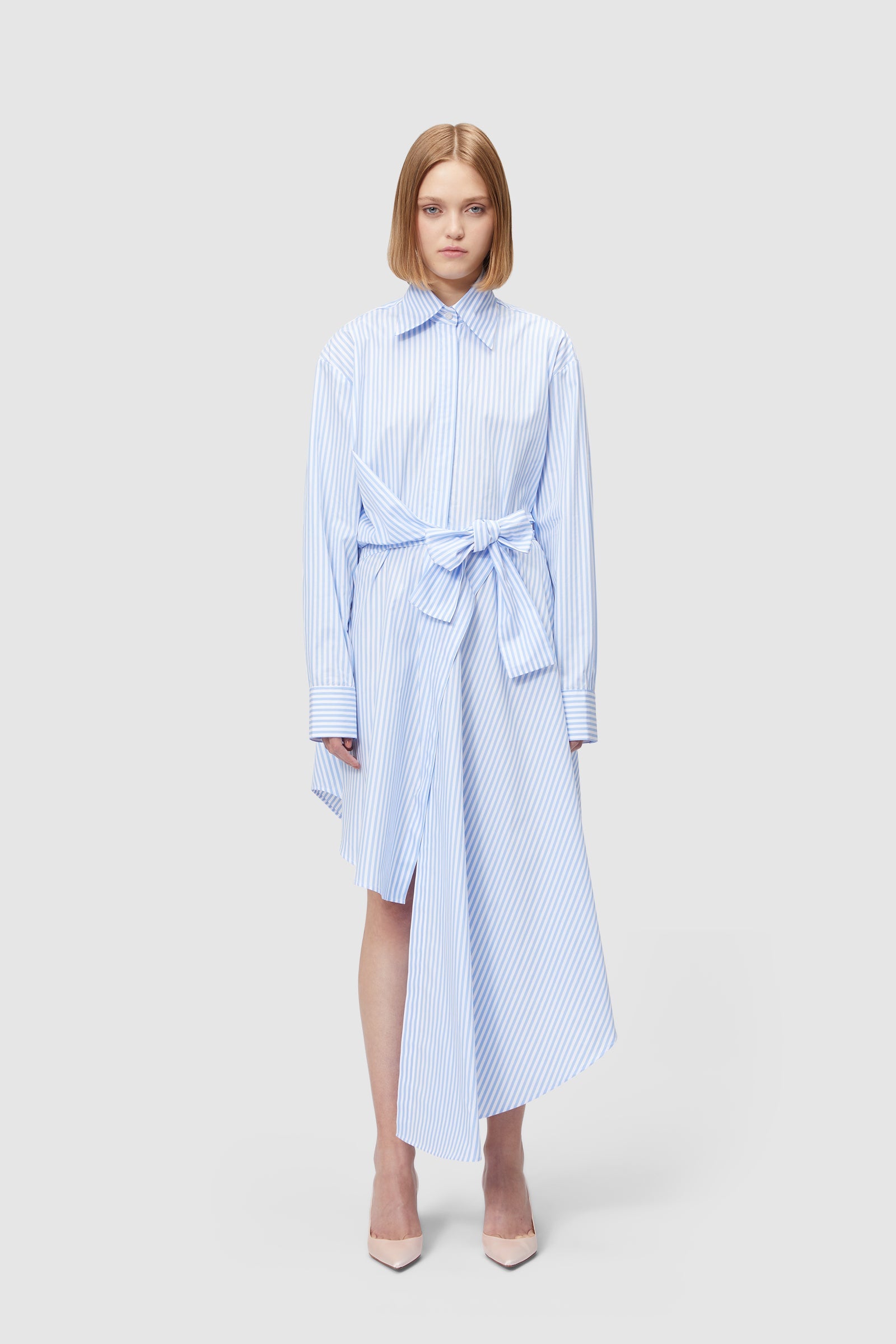 Viktor & Rolf-ASYMMETRICAL WRAP SHIRT DRESS-Kleider & Röcke-Black-Deal-Outlet-by-ARCHIVIST