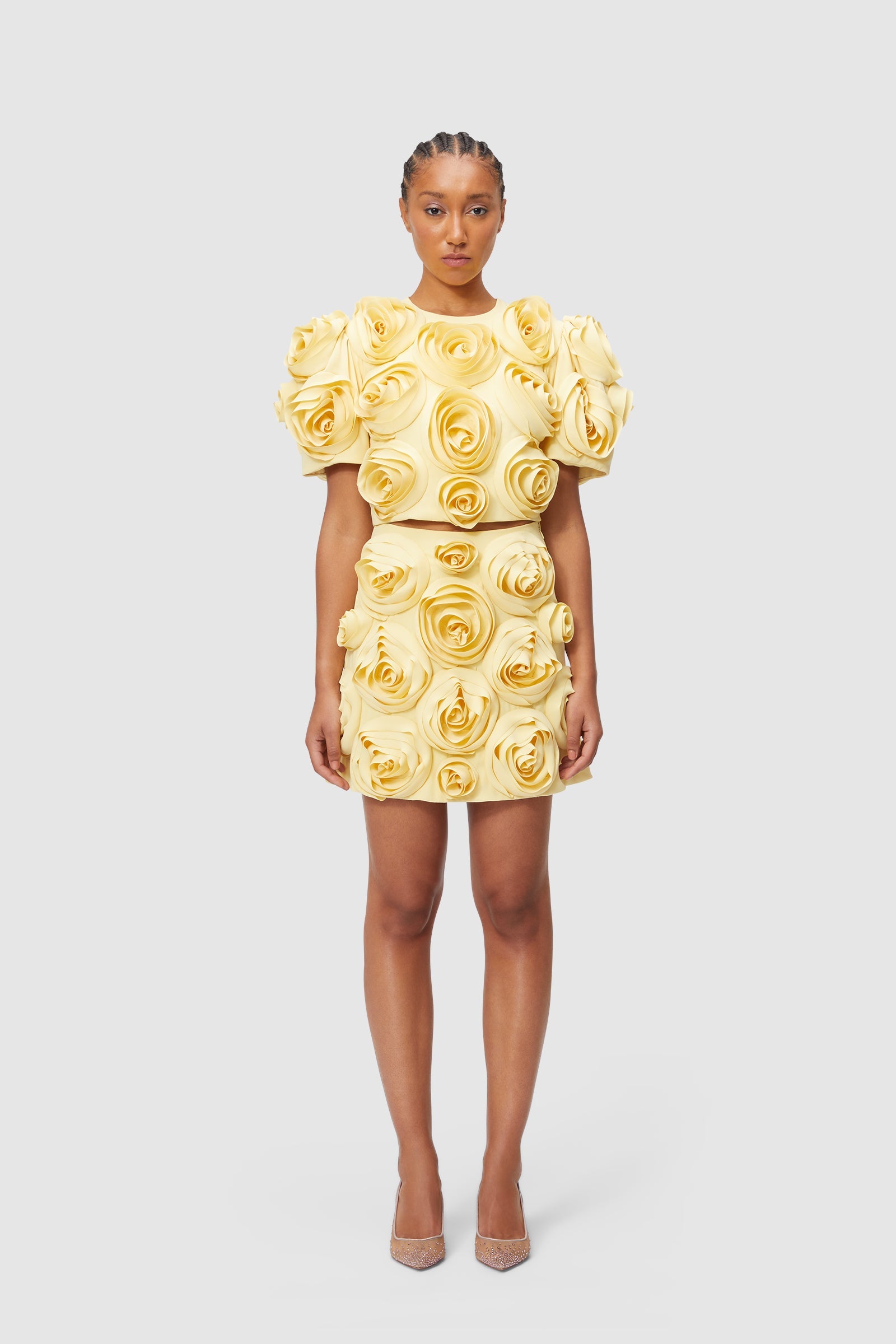 Viktor & Rolf-ROSE APPLIQUE CROPPED TOP-Shirts-Black-Deal-Outlet-by-ARCHIVIST