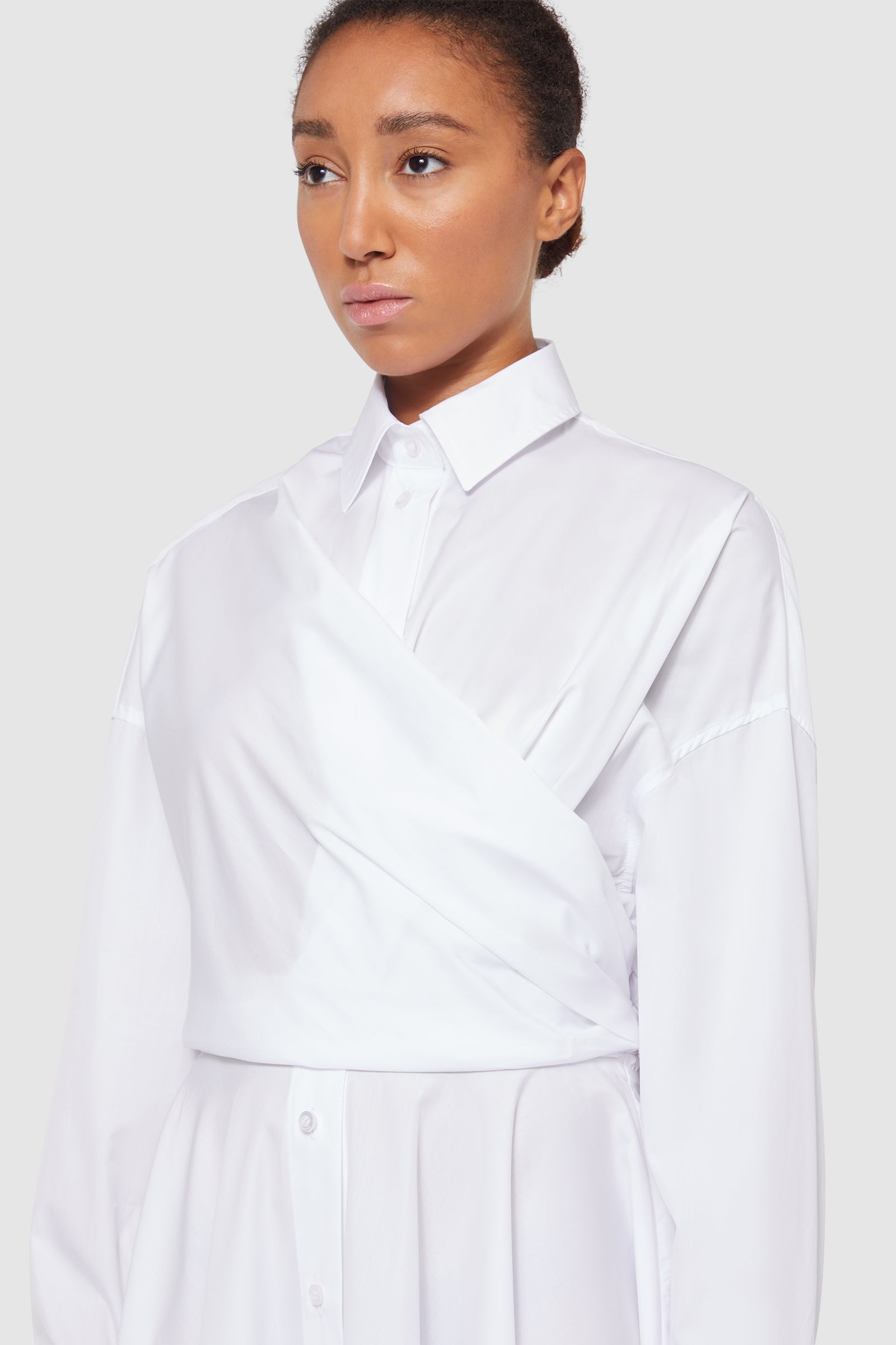 Viktor & Rolf-FIT AND FLARE SHIRT WRAP DRESS-Kleider & Röcke-Black-Deal-Outlet-by-ARCHIVIST