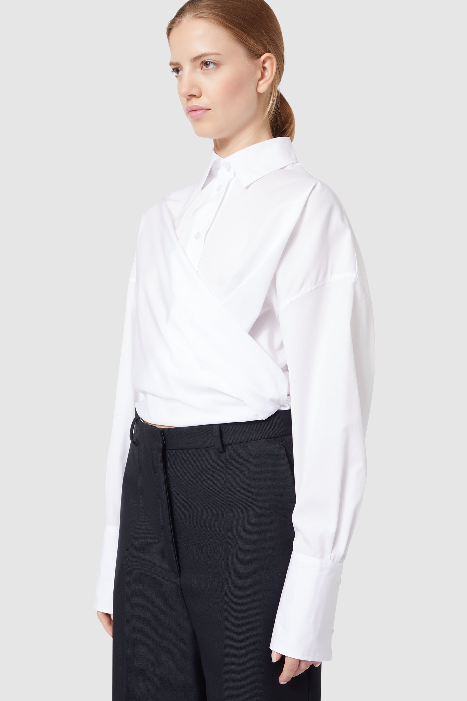 Viktor & Rolf-OVERSIZED WRAP SHIRT-Shirts-Black-Deal-Outlet-by-ARCHIVIST