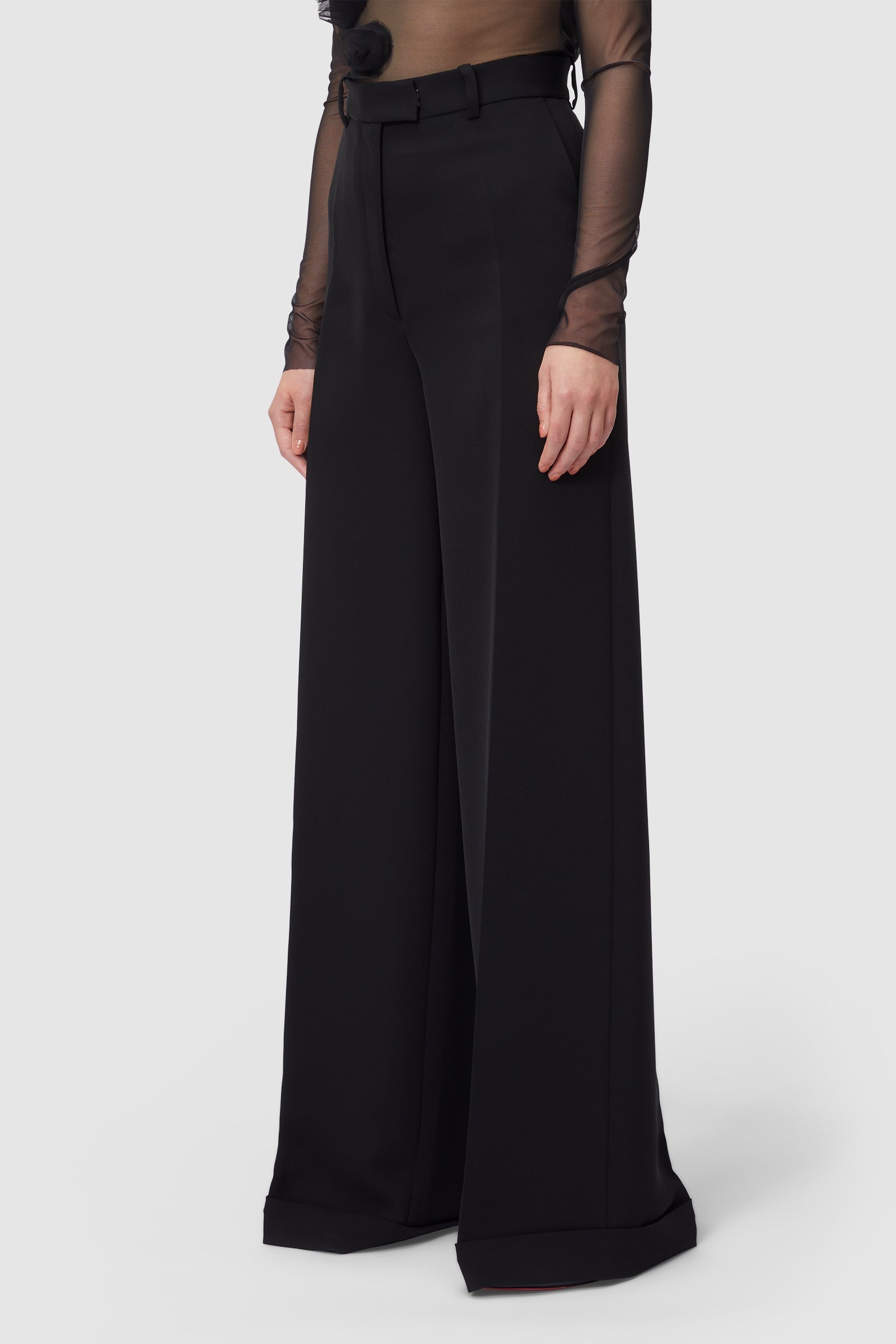 Viktor & Rolf-WAISTED TAILORED BLACK TROUSER-Hosen-Black-Deal-Outlet-by-ARCHIVIST