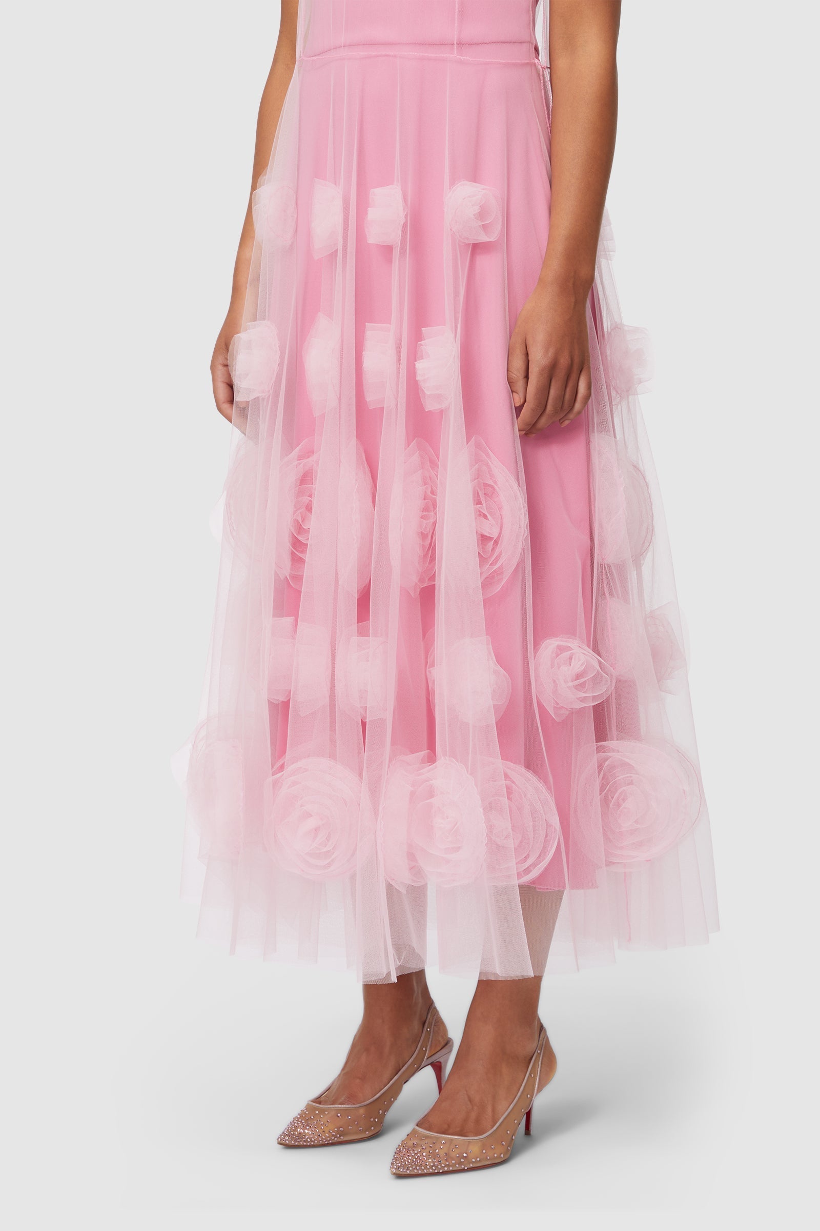 Viktor & Rolf-ROSE APPLIQUE MAXI DRESS-Kleider & Röcke-Black-Deal-Outlet-by-ARCHIVIST