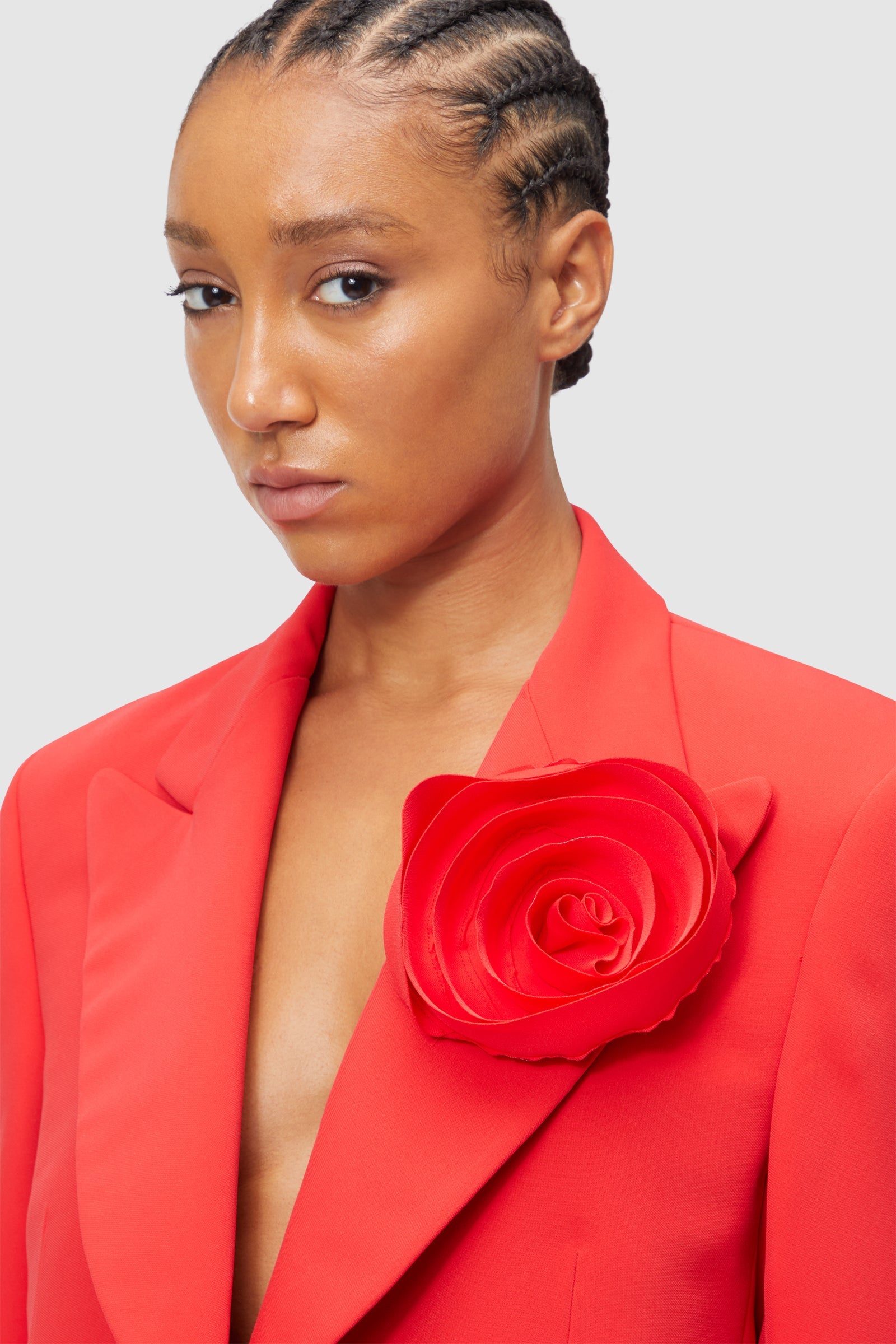 Viktor & Rolf-ROSE APPLIQUE TUXEDO BLAZER-Jacken & Mäntel-Black-Deal-Outlet-by-ARCHIVIST