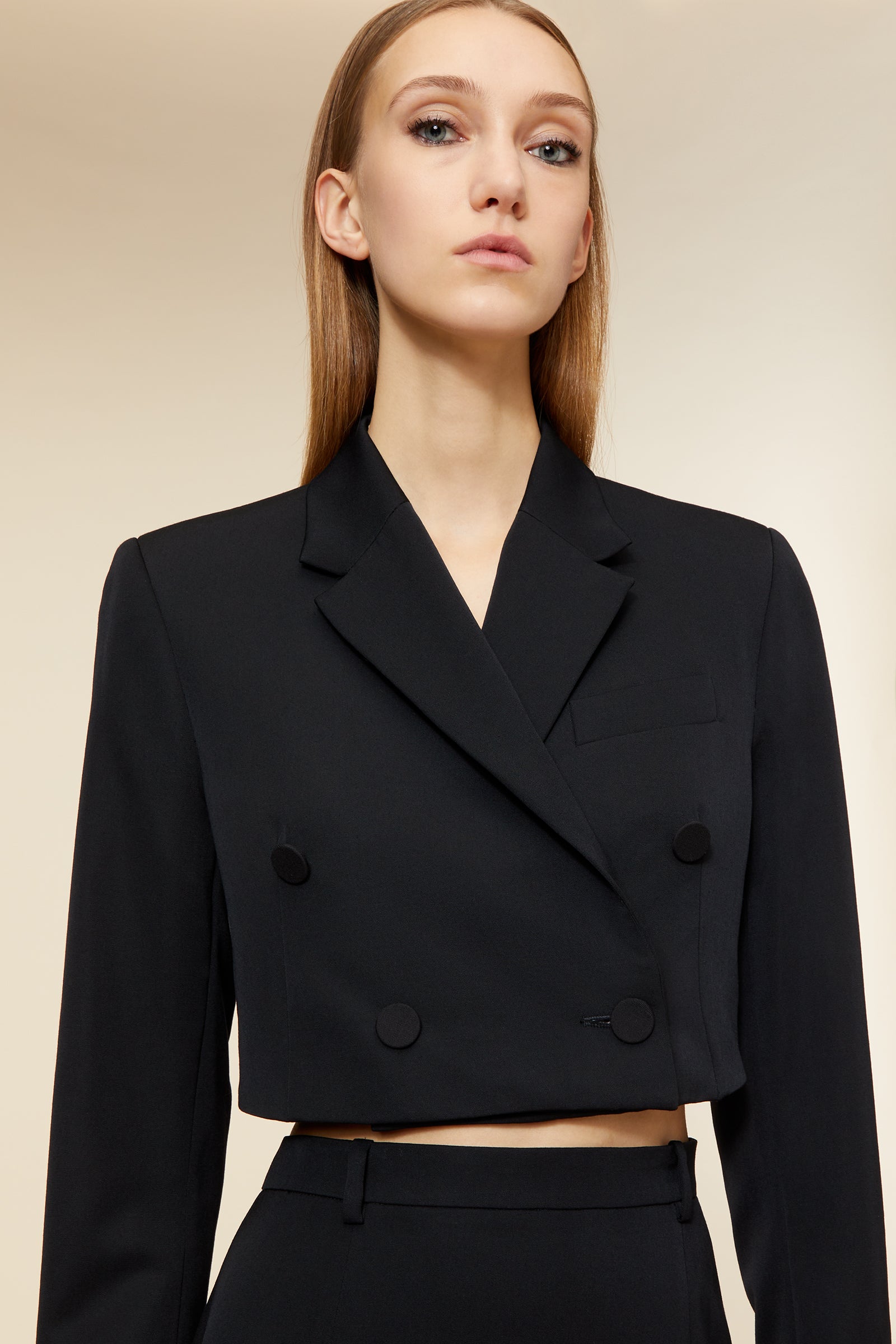 Viktor & Rolf-CROPPED BLAZER-Jacken & Mäntel-Black-Deal-Outlet-by-ARCHIVIST
