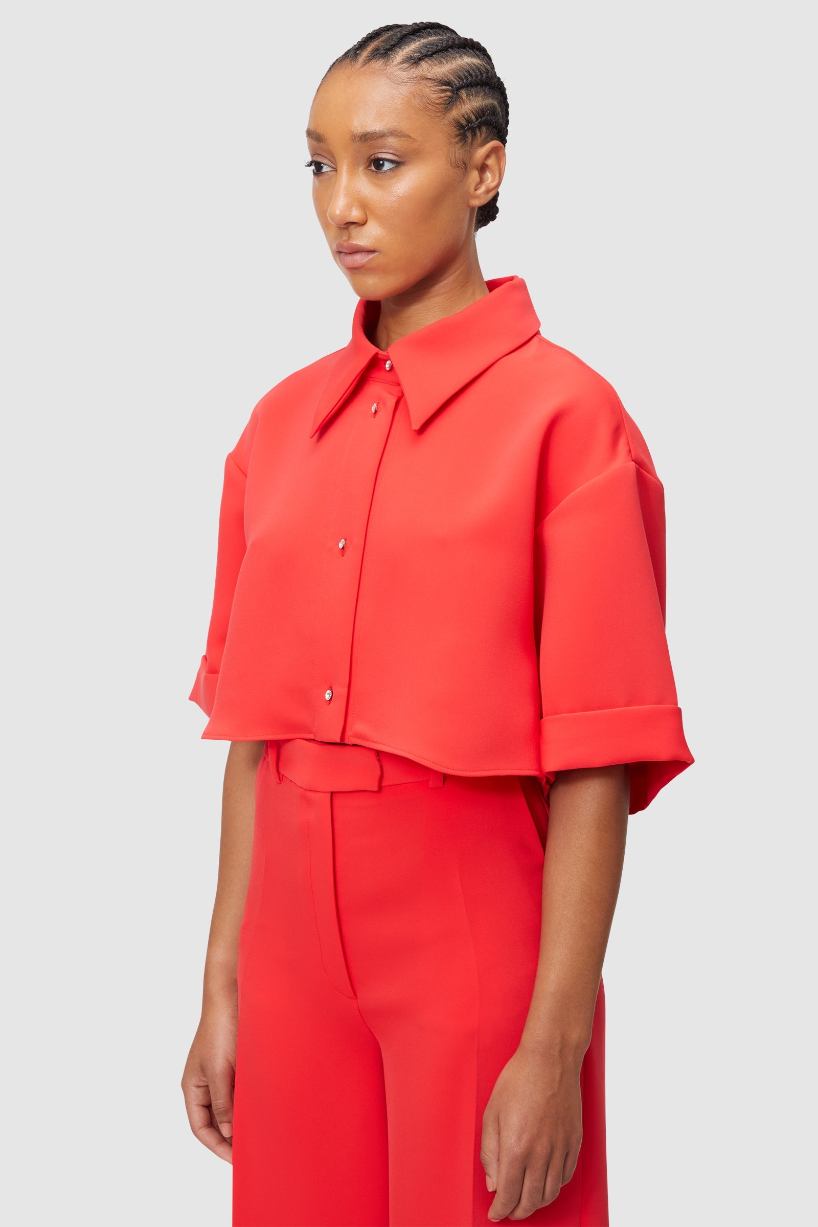 Viktor & Rolf-RELAXED FIT CROPPED SHIRT-Shirts-Black-Deal-Outlet-by-ARCHIVIST