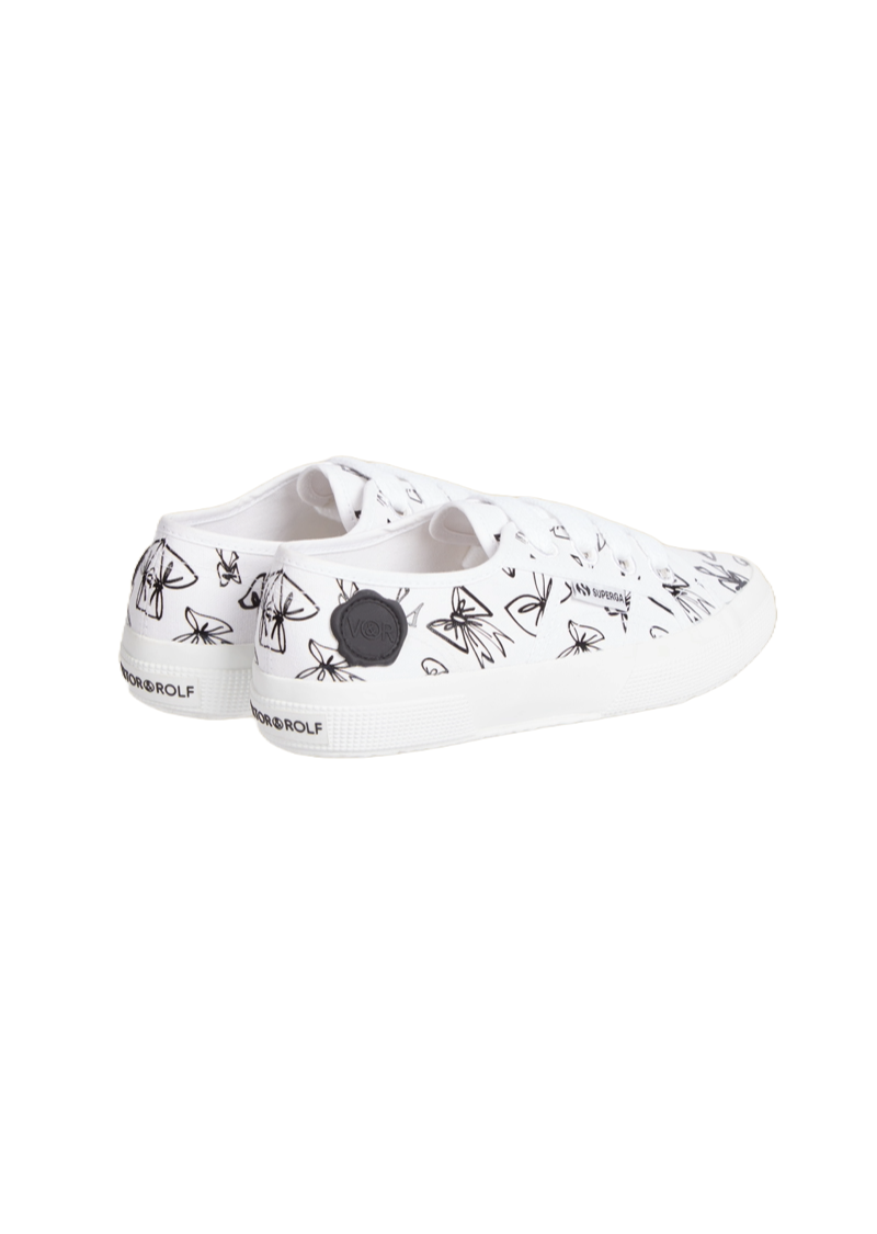 Viktor & Rolf-SUPERGA LOW CUT BOW PRINT SNEAKER-Sneaker-Black-Deal-Outlet-by-ARCHIVIST