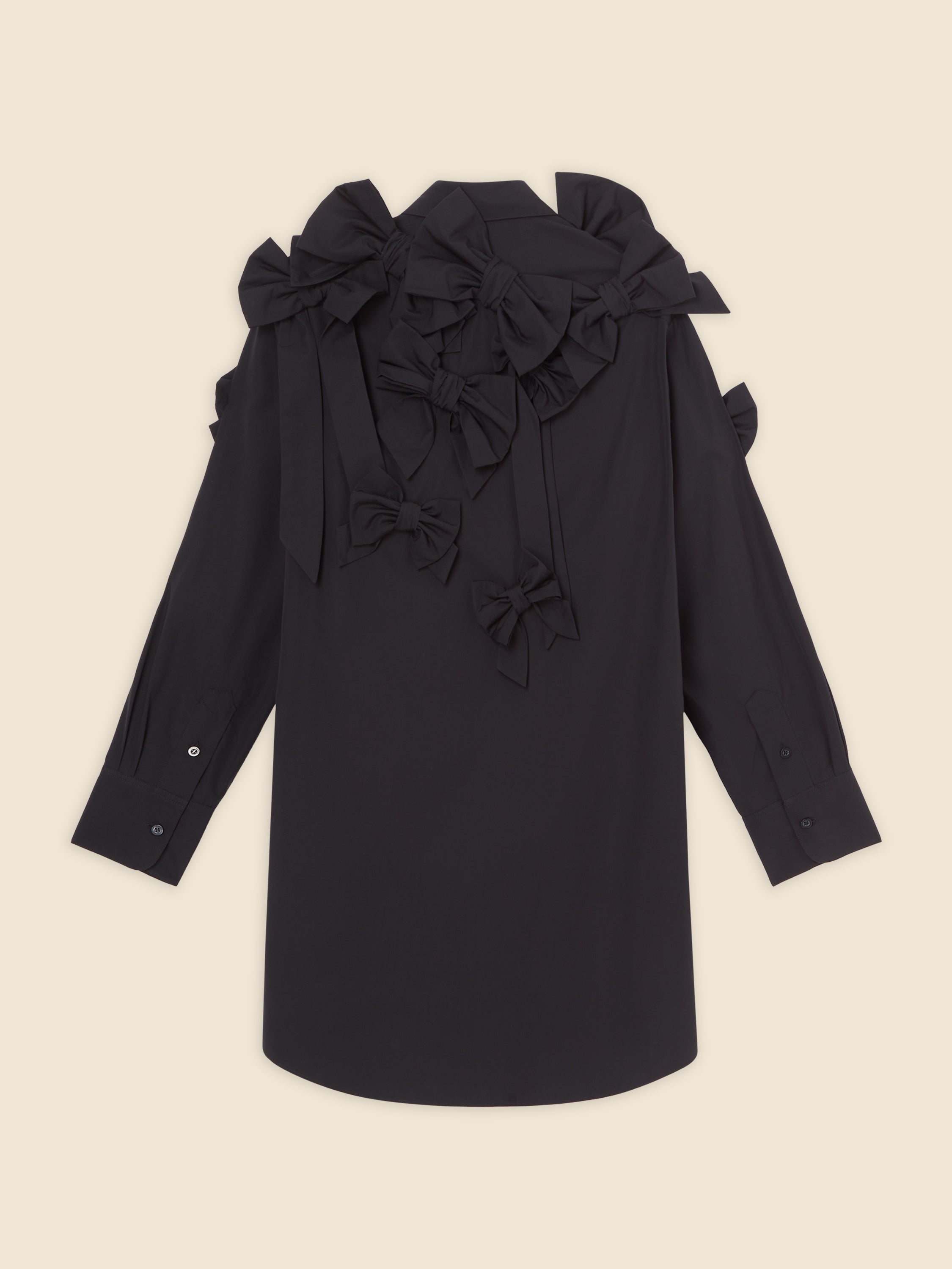 BOW BOUQUET POPLIN SHIRT DRESS