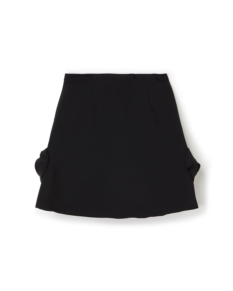 Viktor & Rolf-ROSE APPLIQUE BLACK MINI SKIRT-Hosen-Black-Deal-Outlet-by-ARCHIVIST