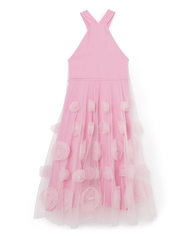 Viktor & Rolf-ROSE APPLIQUE MAXI DRESS-Kleider & Röcke-Black-Deal-Outlet-by-ARCHIVIST