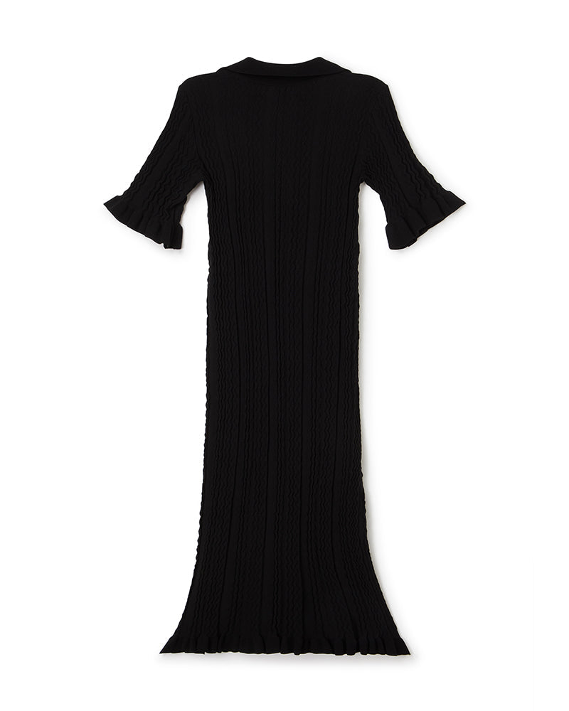 Viktor & Rolf-KNITTED POLO DRESS-Kleider & Röcke-Black-Deal-Outlet-by-ARCHIVIST
