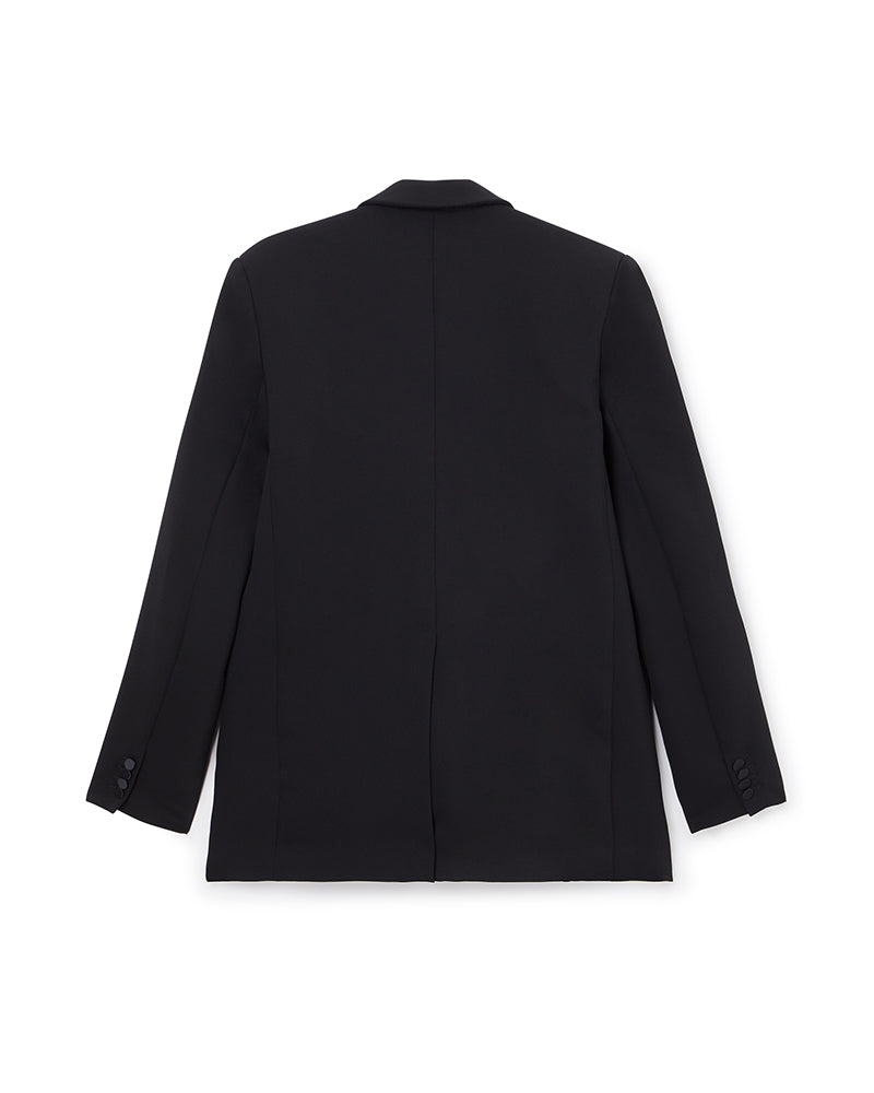 Viktor & Rolf-ROSE APPLIQUE BLACK TUXEDO BLAZER-Jacken & Mäntel-Black-Deal-Outlet-by-ARCHIVIST
