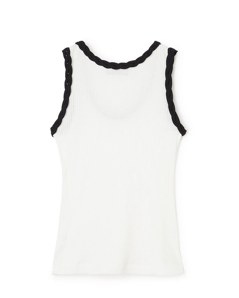 Viktor & Rolf-BRAID DETAIL TANK TOP-Shirts-Black-Deal-Outlet-by-ARCHIVIST