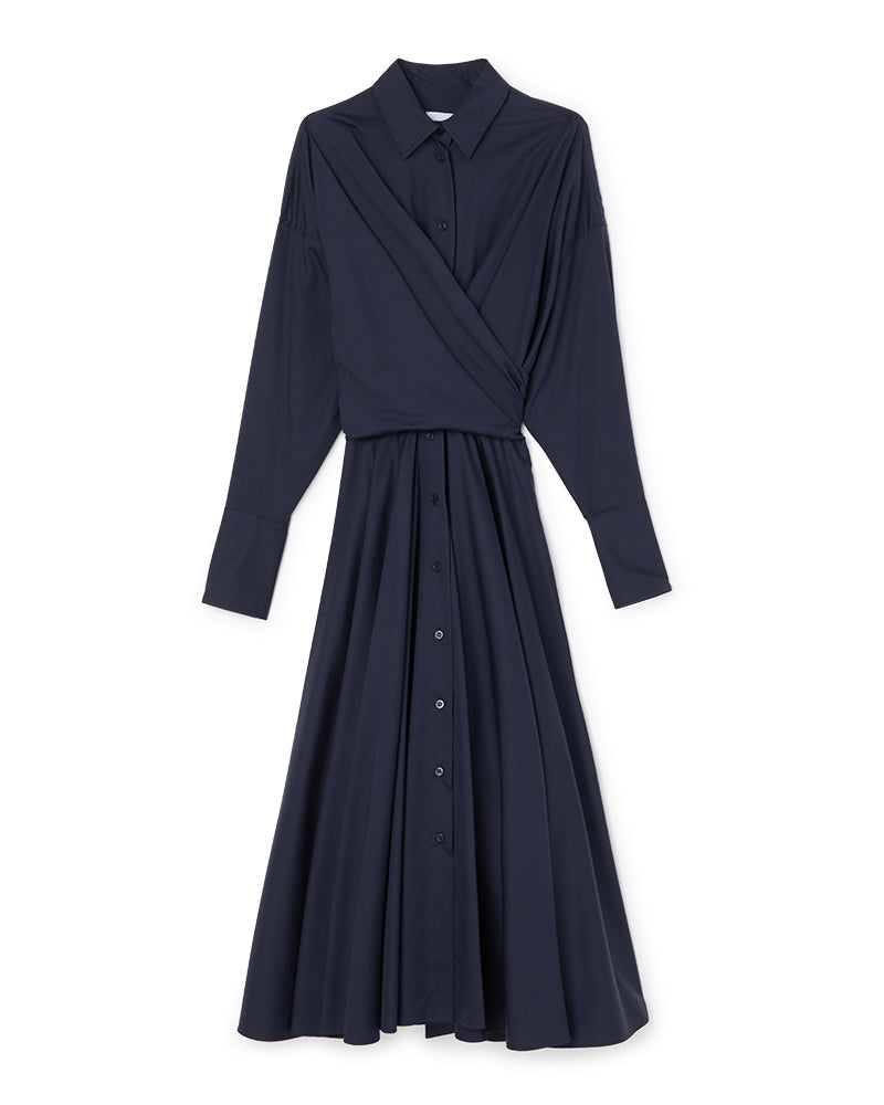 Viktor & Rolf-FIT AND FLARE SHIRT WRAP DRESS-Kleider & Röcke-Black-Deal-Outlet-by-ARCHIVIST