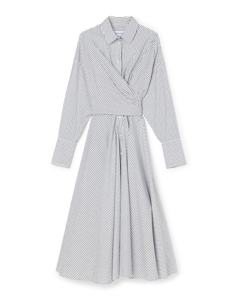 Viktor & Rolf-FIT AND FLARE SHIRT WRAP DRESS-Kleider & Röcke-Black-Deal-Outlet-by-ARCHIVIST