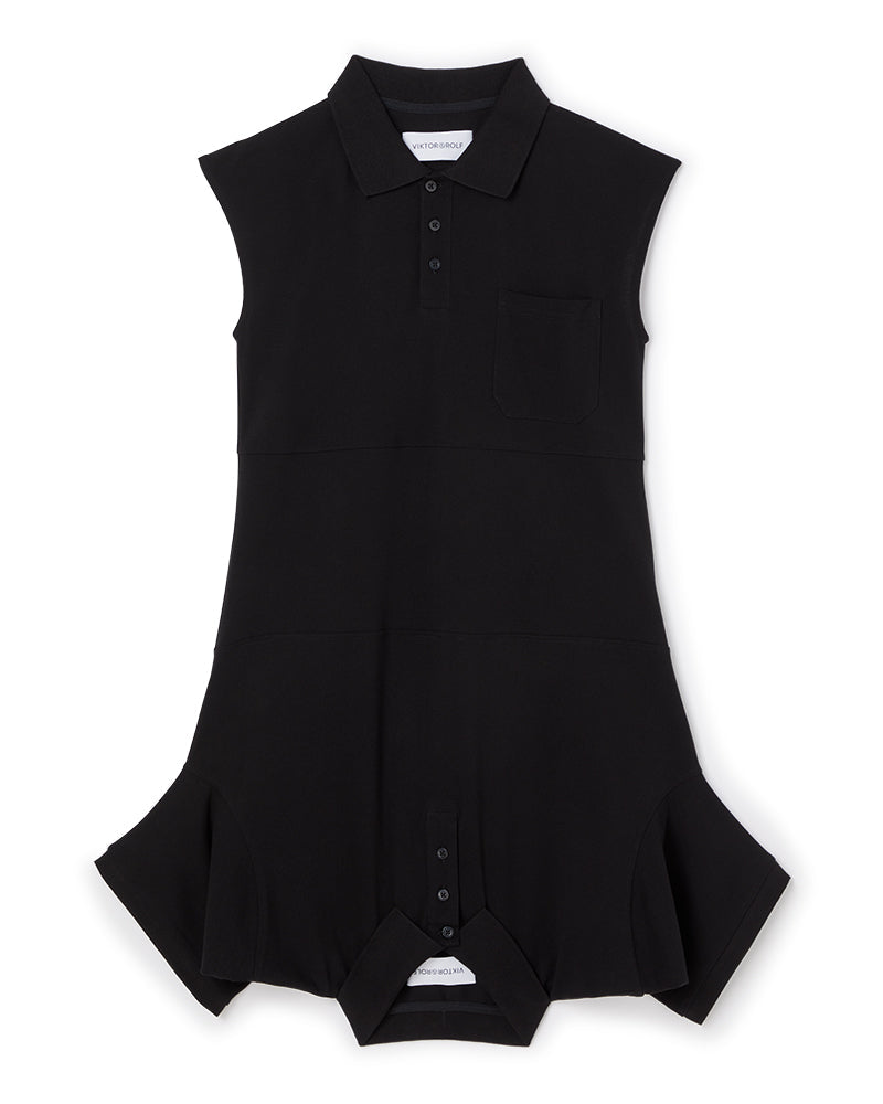 Viktor & Rolf-UPSIDE DOWN POLO SHIRT DRESS-Kleider & Röcke-Black-Deal-Outlet-by-ARCHIVIST