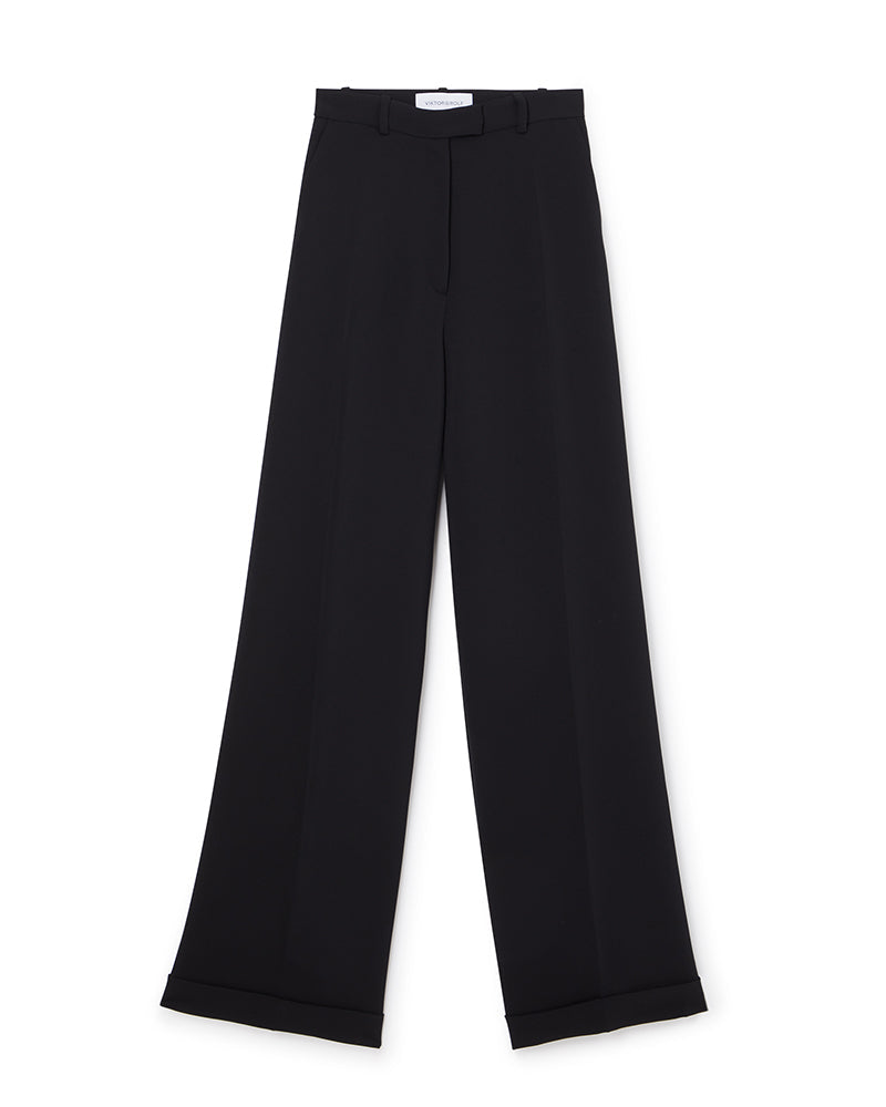 Viktor & Rolf-WAISTED TAILORED BLACK TROUSER-Hosen-Black-Deal-Outlet-by-ARCHIVIST