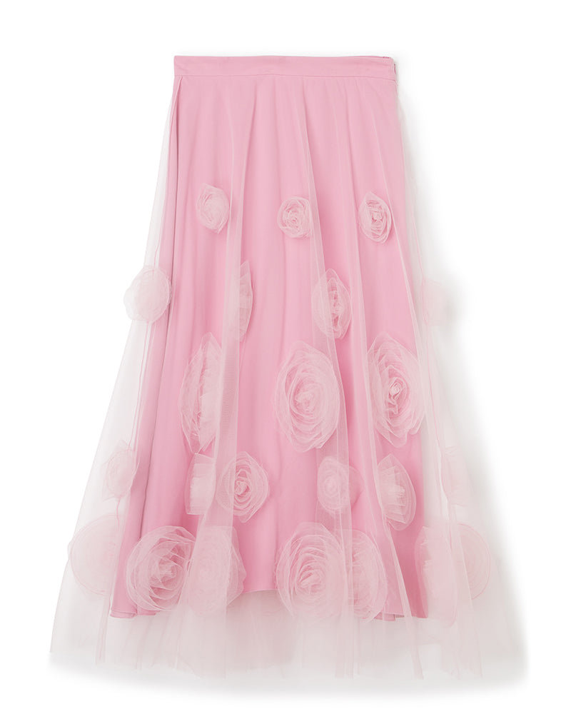 Viktor & Rolf-ROSE APPLIQUE MIDI SKIRT-Hosen-Black-Deal-Outlet-by-ARCHIVIST